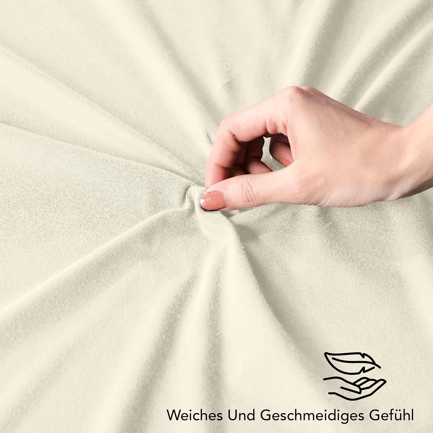 Thumbnail 6 de Utopia Bedding Jersey-Spannbettlaken in Beige, 120 x 200 cm, 25 cm Einstecktiefe