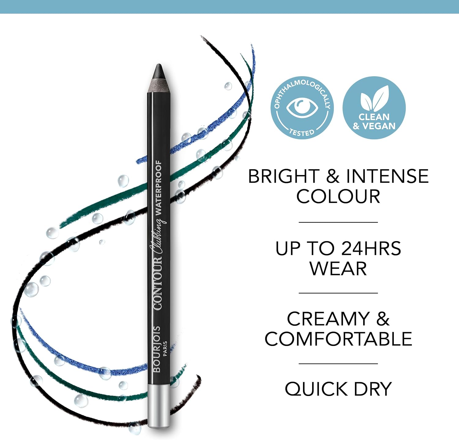 Detalle de Bourjois Paris Contour Clubbing Matita Occhi Waterproof No. 52 Disco Ball – Una matita scorrevole per Smokey eye