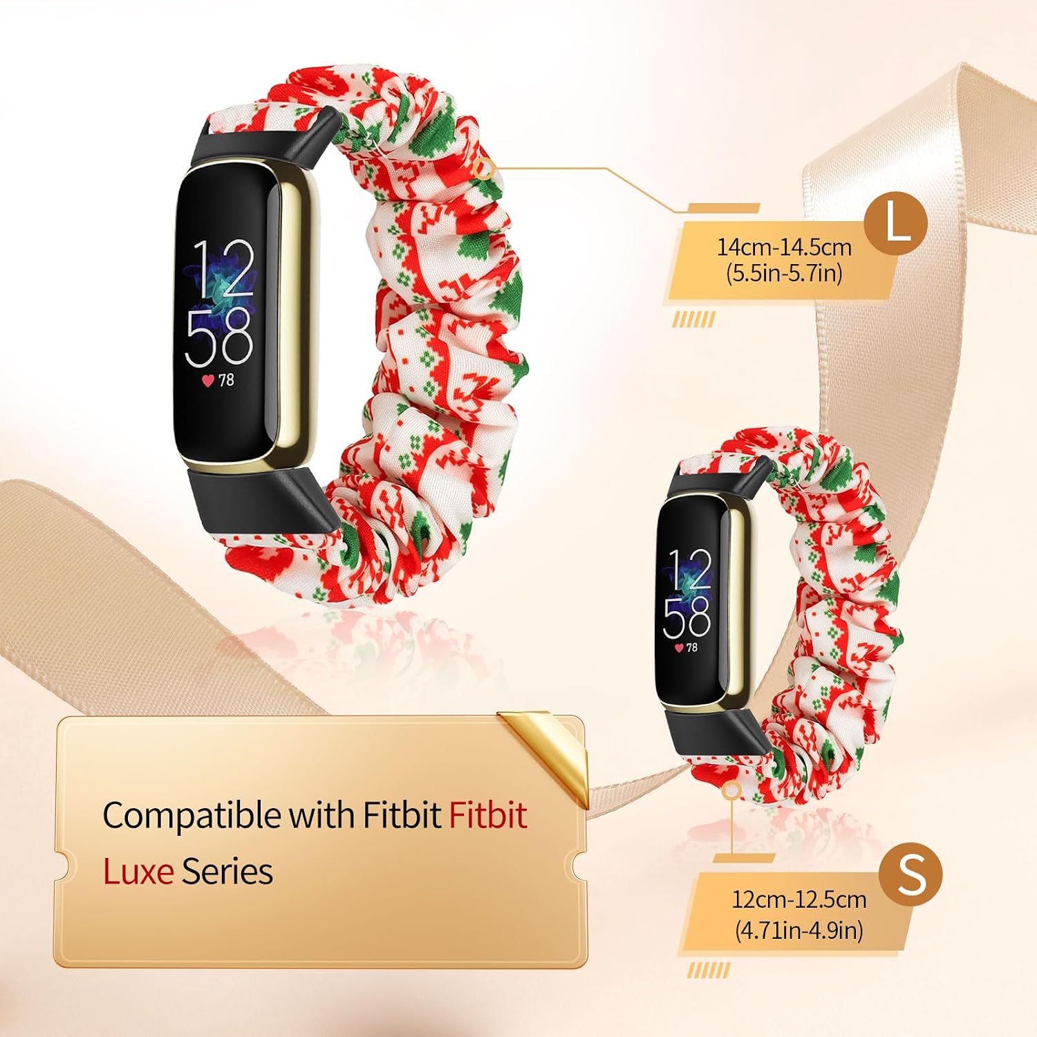Detalle de Ecogbd Elastic Scrunchie Strap for Fitbit Luxe