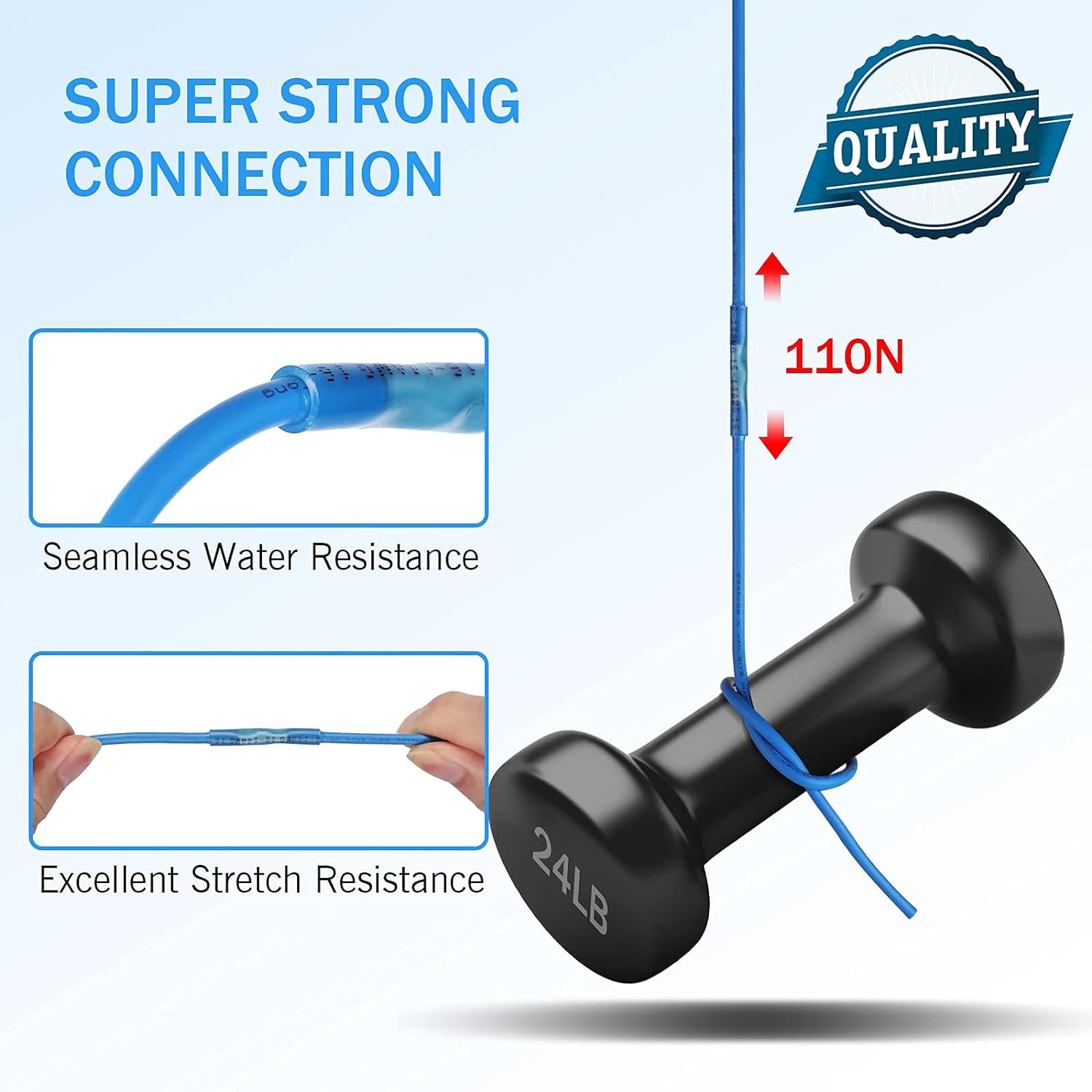 Thumbnail 3 de Kuject Stoßverbinder-Set (210 Stück) mit Schrumpfschlauch, wasserdicht – 10 bis 22 AWG