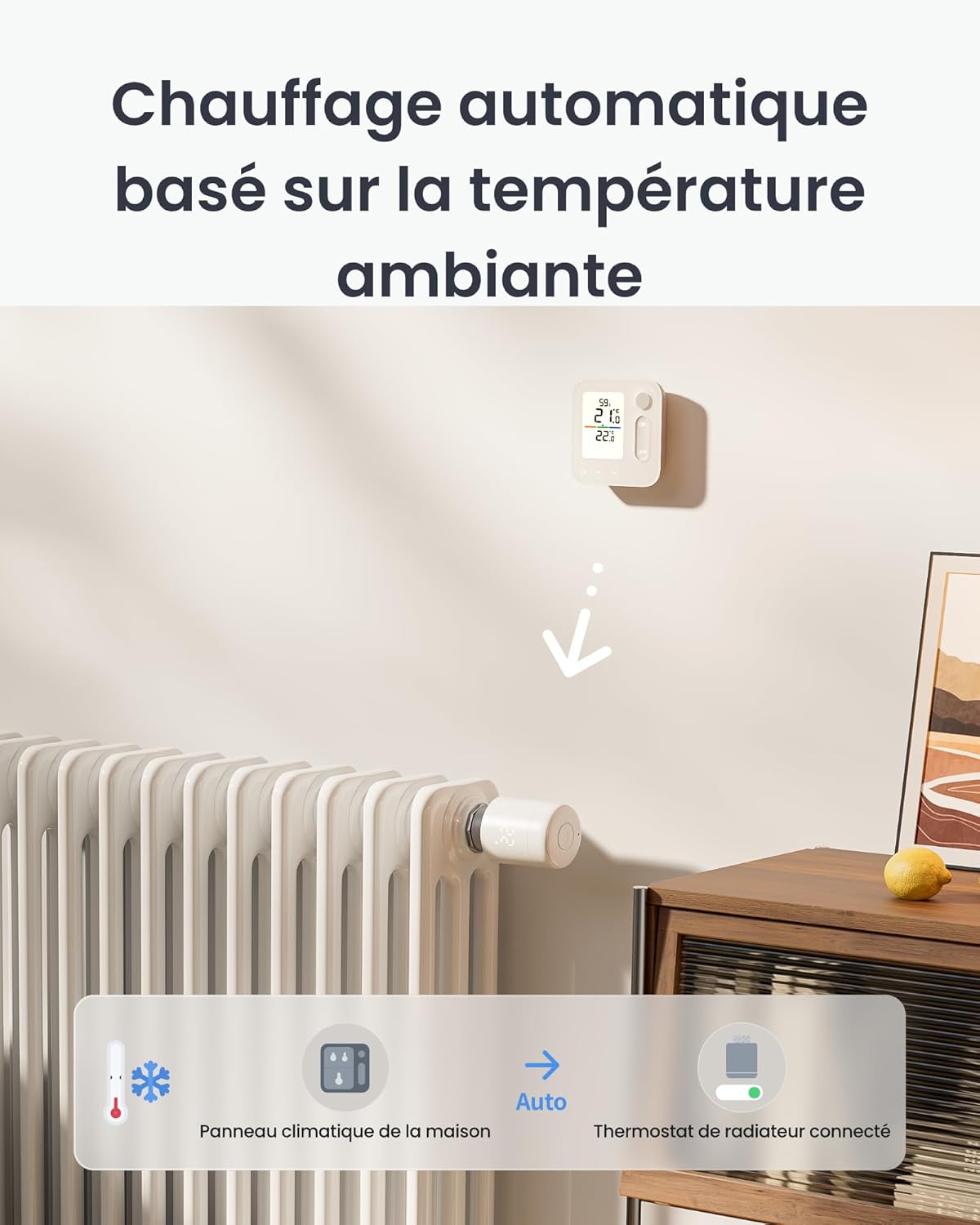 Thumbnail 5 de SwitchBot Combo Thermostat de radiateur connecté Panneau Matter – Contrôle via appli et minuteur, Installation facile