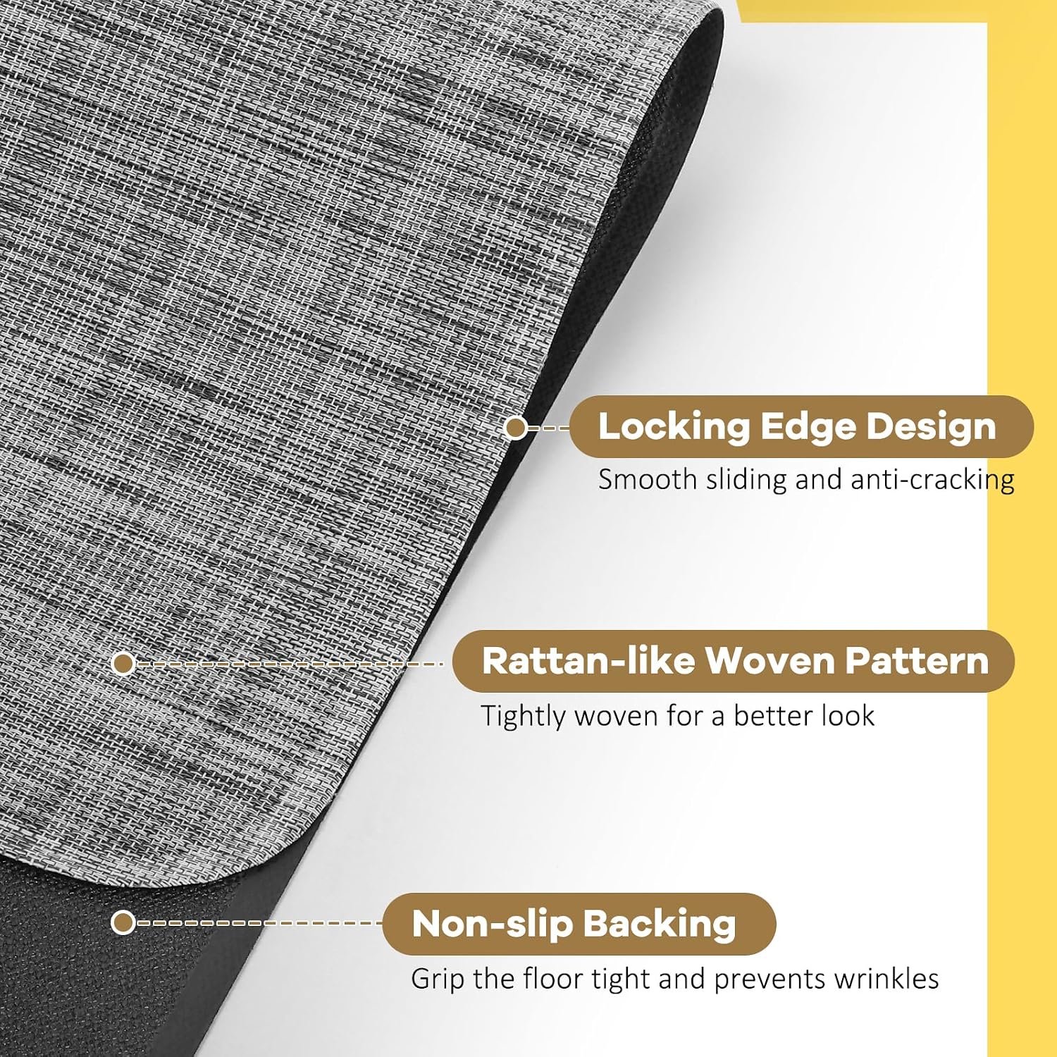 Detalle de BesWin 48" x 60" PVC Office Chair Mat for Hardwood Floors, Gray