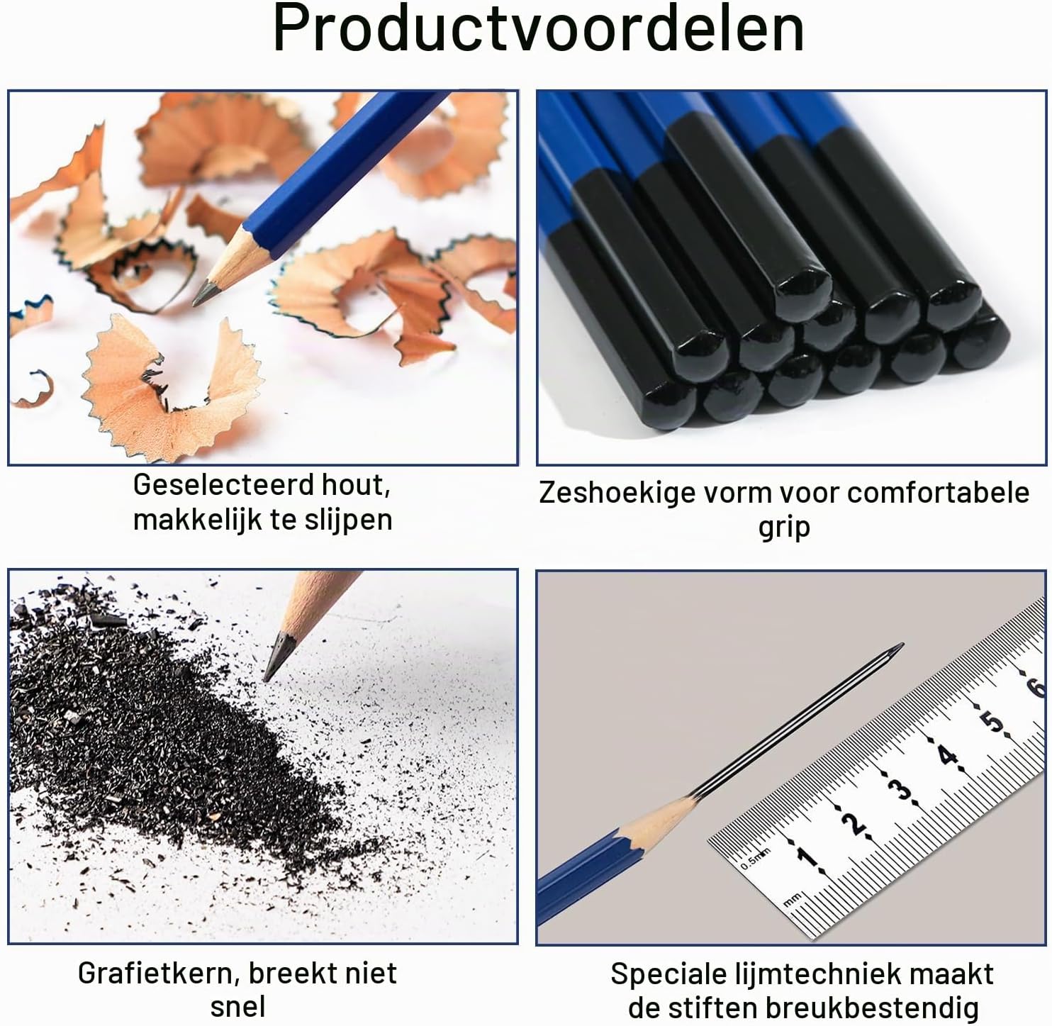 Detalle 2 de YPYMOD grafietpotloden, 12-delige tekenset met 12 hardheden