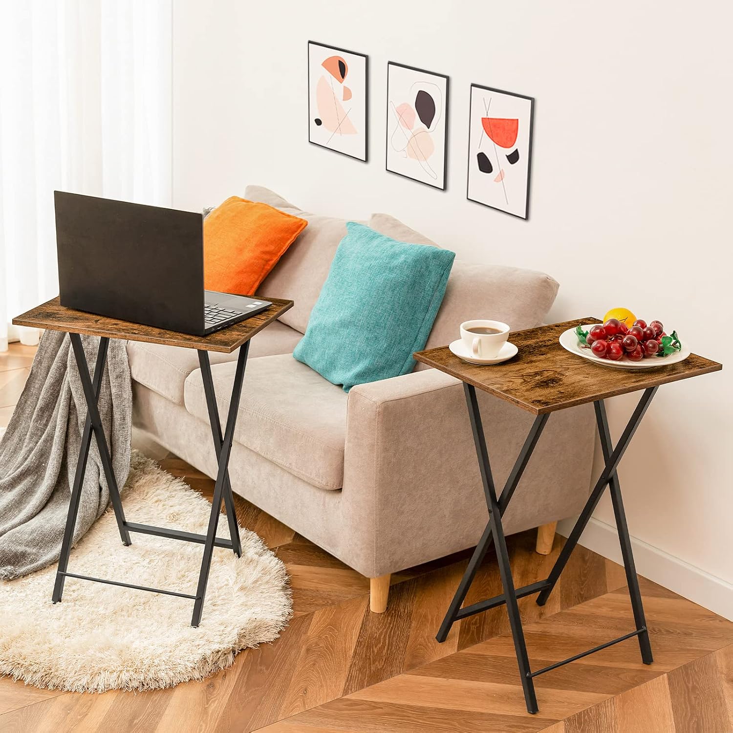 Detalle 2 de HOOBRO EBF25BZ01 mesa auxiliar plegable 48x36x66,5 cm