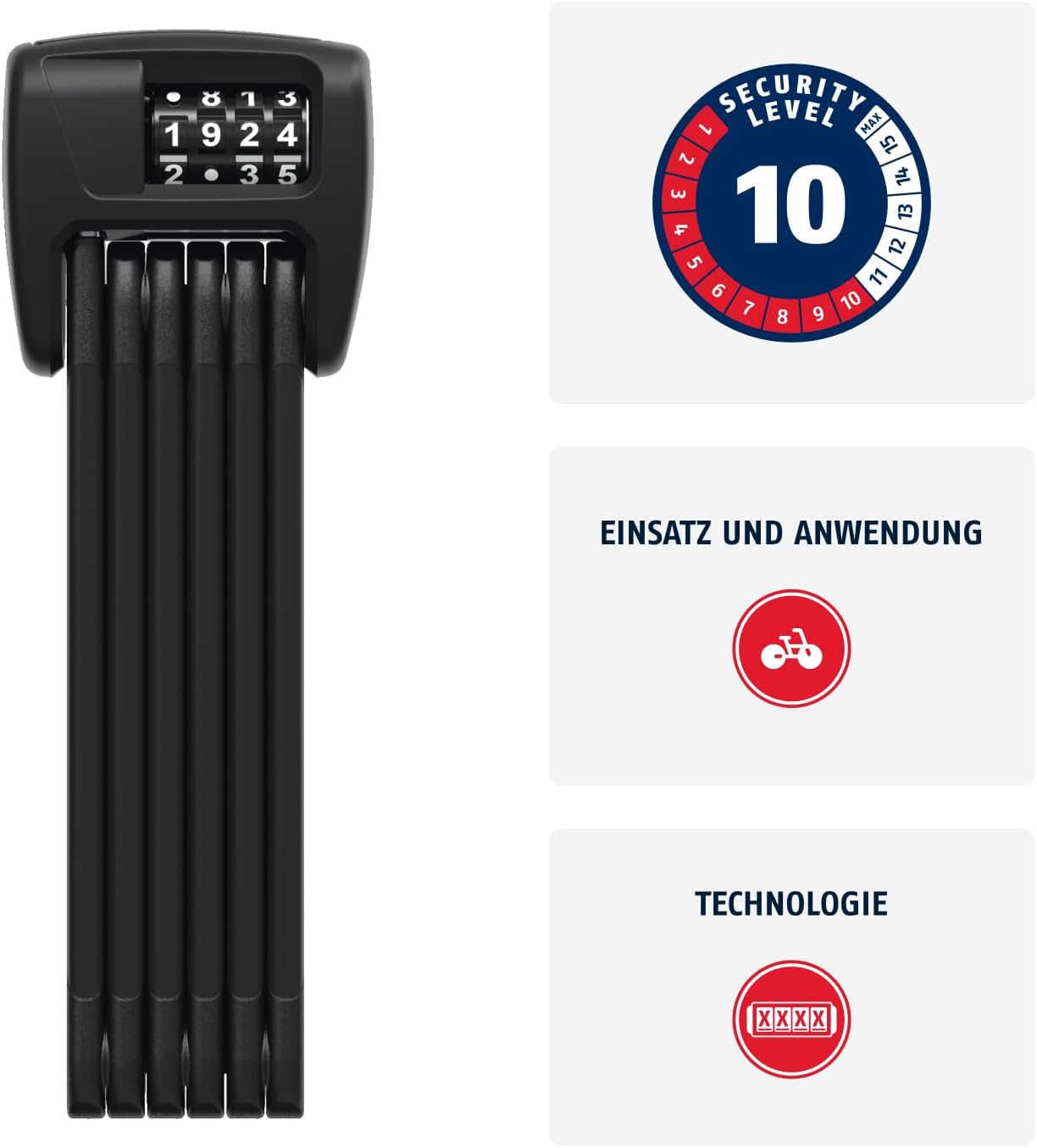 Detalle 2 de ABUS Bordo 6000C LED Faltschloss 90 cm đź”’