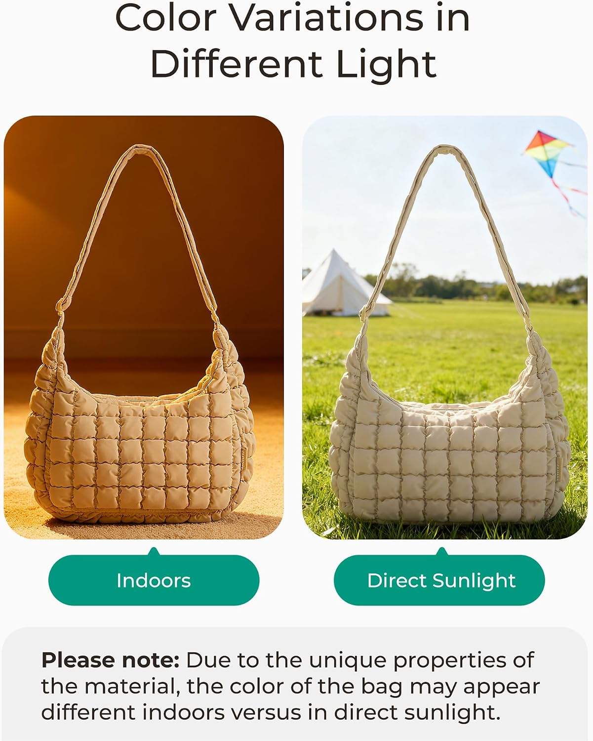 Detalle 2 de BAGSMART Crossbody Hobo Quilted Puffy Shoulder Bag