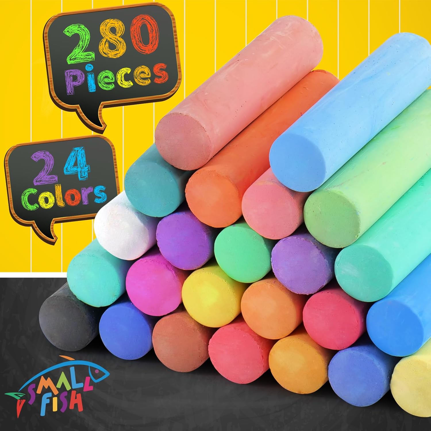 Detalle de 280-Count Sidewalk Chalk Set in 24 Colors (Washable, Jumbo)