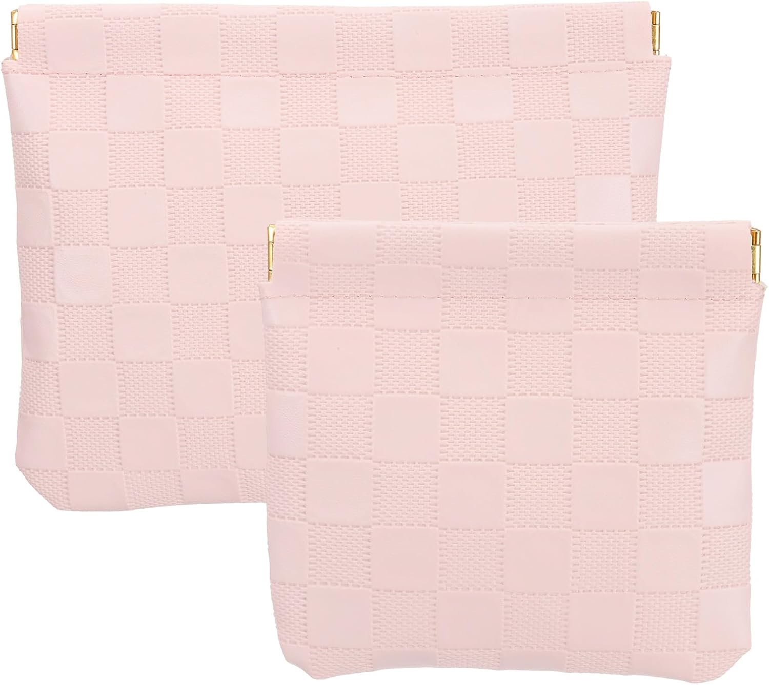 Thumbnail 6 de PATIKIL Small Snap Closure Pouches for Purse: Purple Leather Checkered Makeup Bags, 2 Sizes
