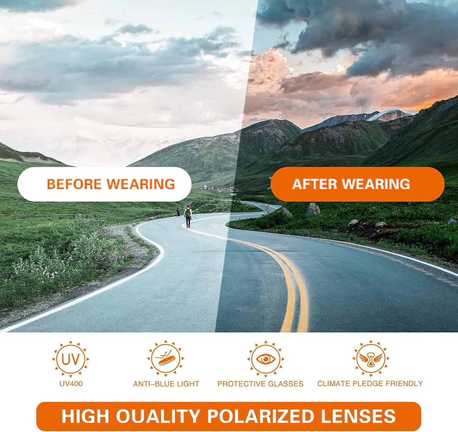 Detalle de Suoso Polarized Sports Sunglasses, TR90 Frame