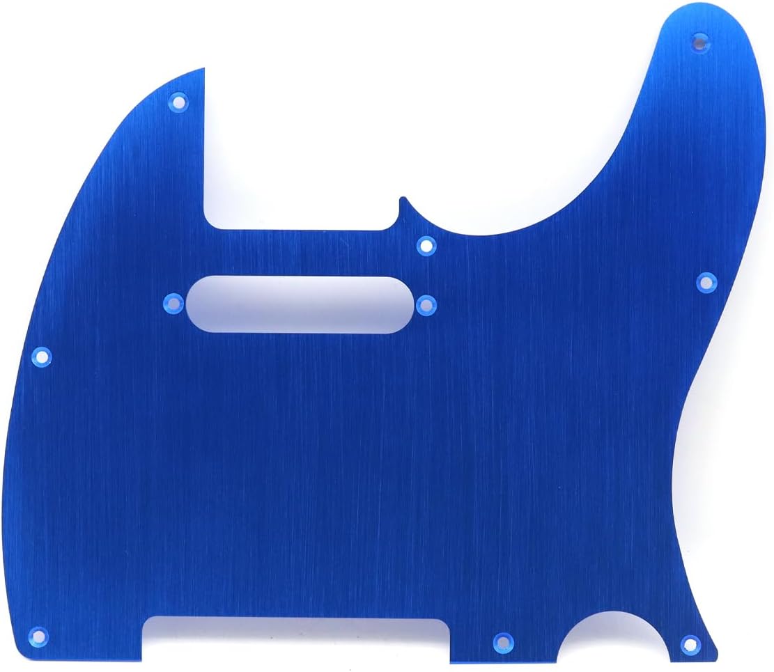 Detalle de Samherome TL PG-Metal 8-Hole Anodized Aluminum Tele Pickguard, Blue