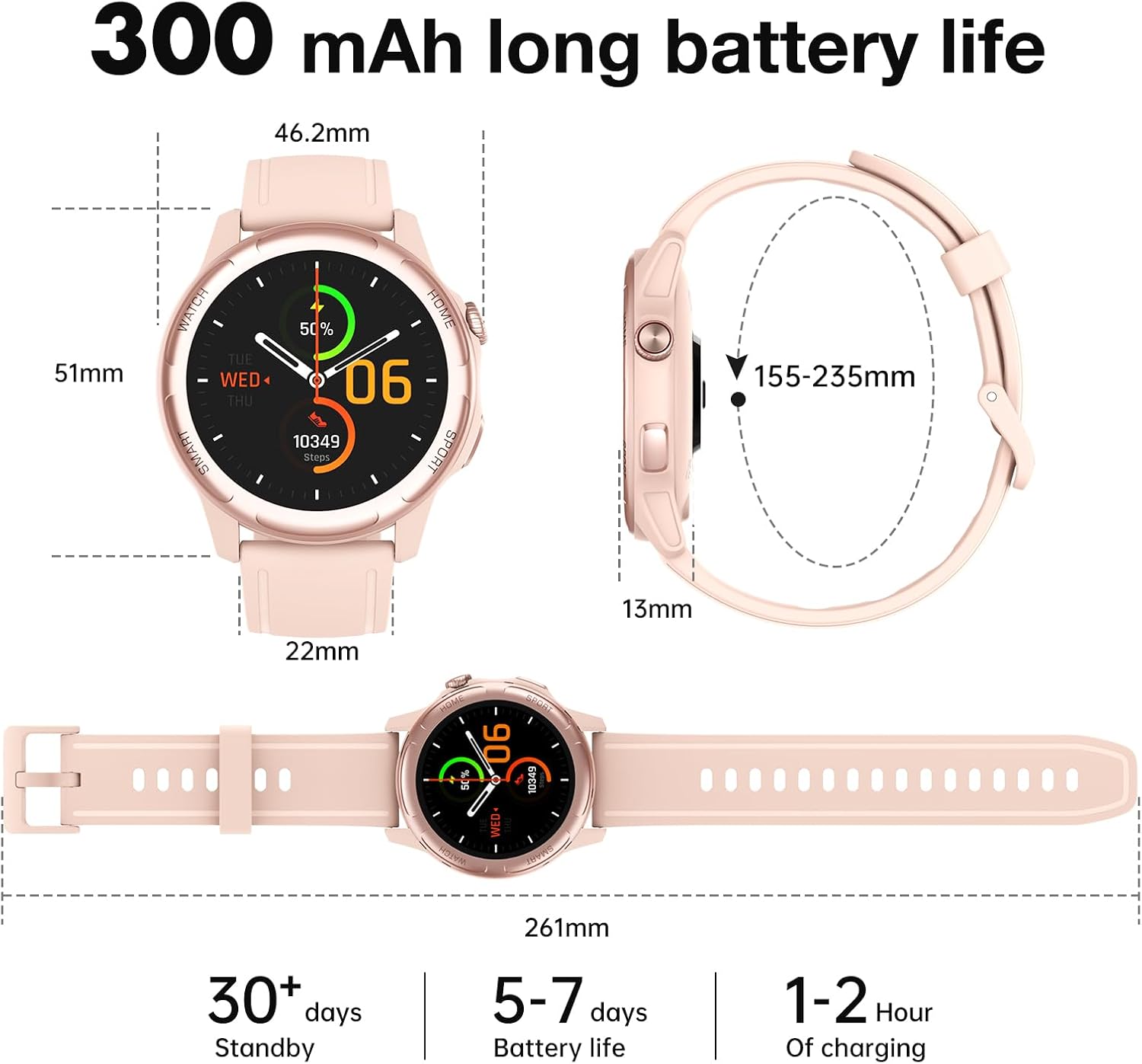 Thumbnail 6 de Gerpeng Women’s Smartwatch with Bluetooth Calls (1.32-inch) – 110+ Sports Modes, Heart Rate/SpO2/Sleep