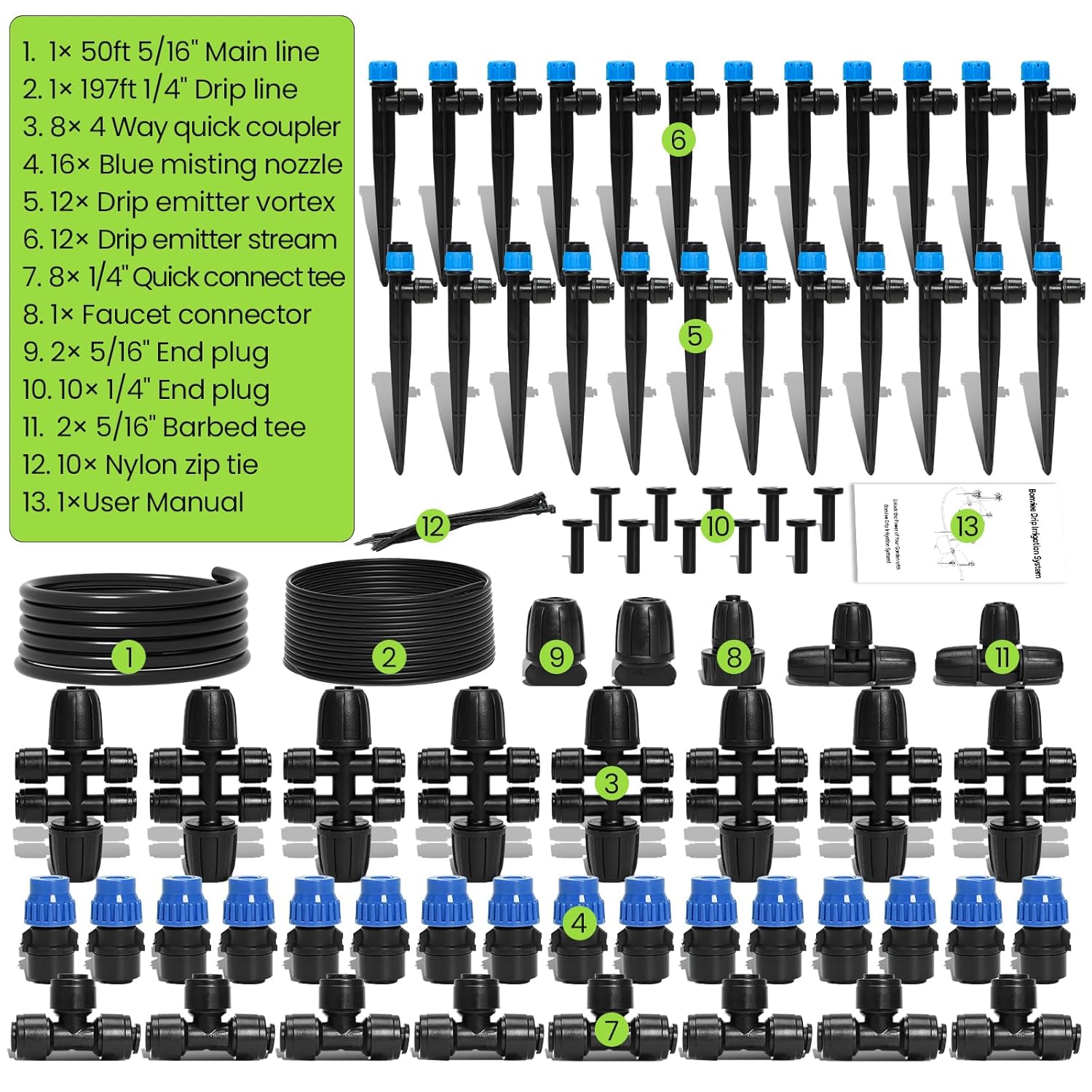 Detalle 2 de Bonviee Drip Irrigation System 247FT Kit