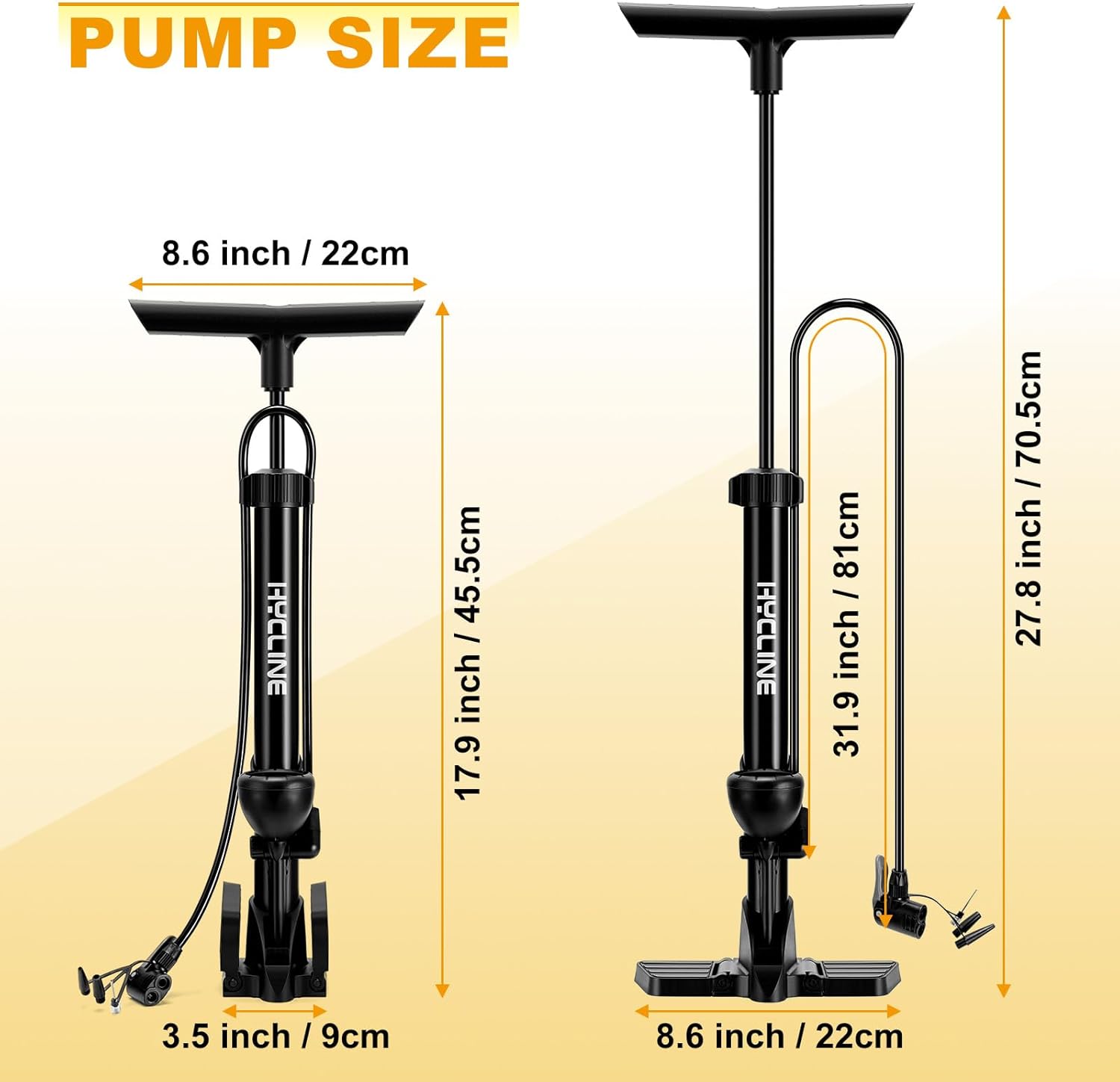 Thumbnail 2 de Hycline Bike Floor Pump 160 PSI Gauge