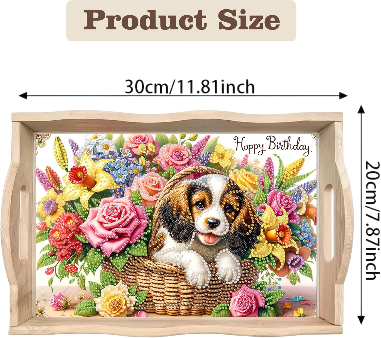 Detalle 2 de SHLUHA Diamond Painting Serving Tray, Bamboo