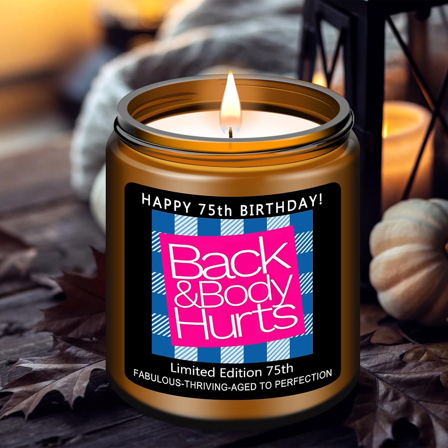 Detalle de Homsolver 75th Birthday Candle, Lavender Scented