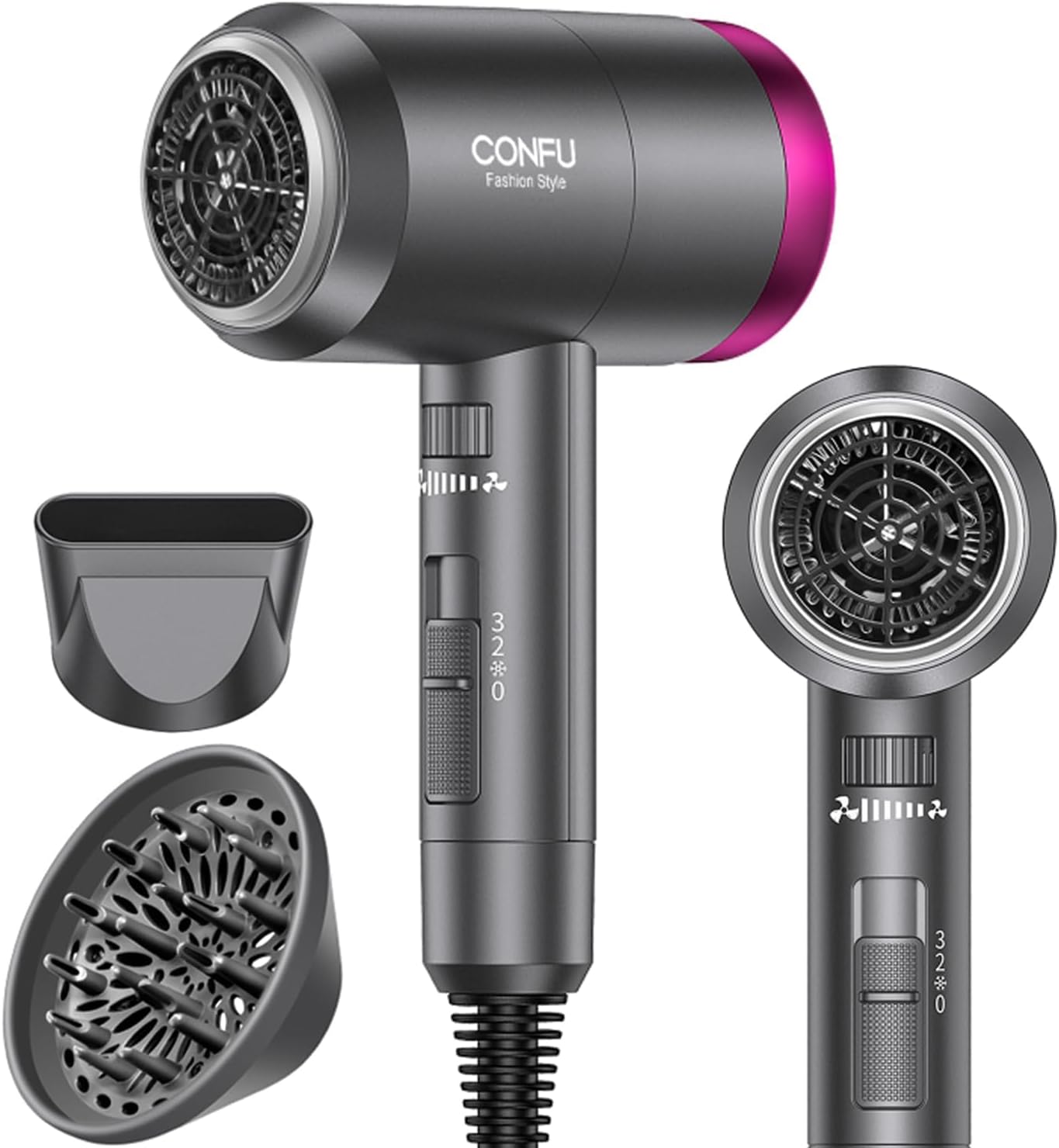 Detalle de CONFU Ionic Blow Dryer 1600W Lightweight hairdryer
