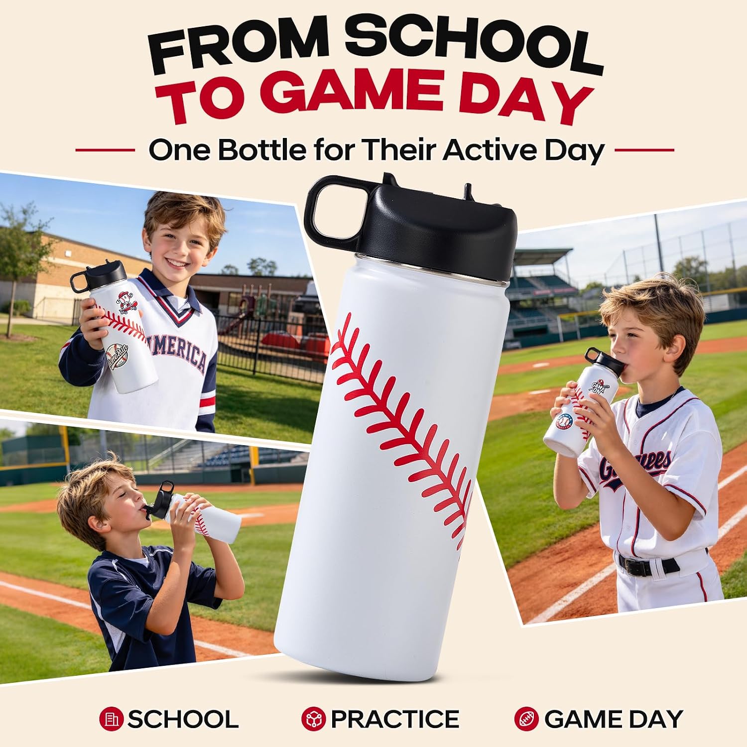 Thumbnail 4 de RhythmFit Baseball Water Bottles 18 oz