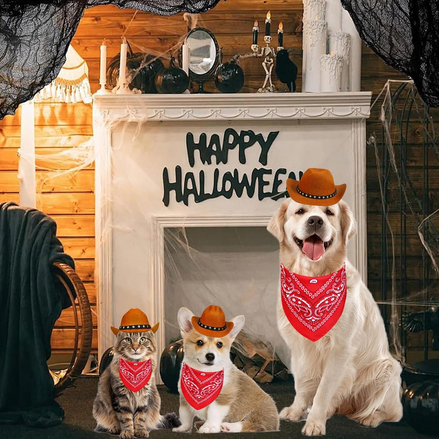 Detalle 2 de PAYHTOW Dog Cowboy Costume, Large