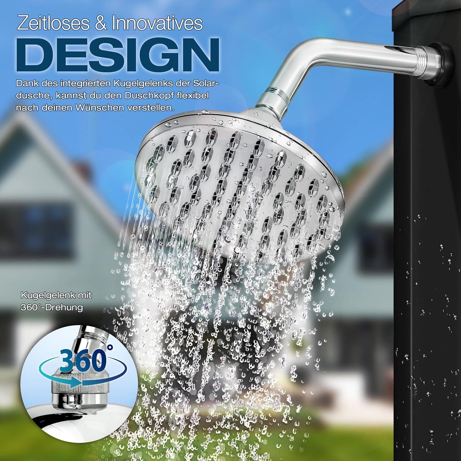 Detalle 1 de tillvex Solardusche 35 L inklusive Schutzhaube