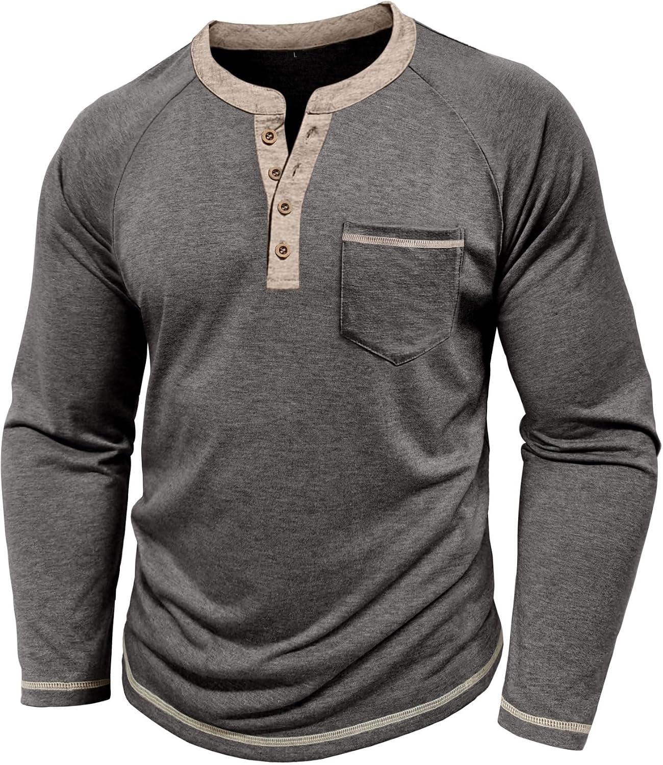 Thumbnail 2 de Rodawu Henley Langarmshirt für Herren