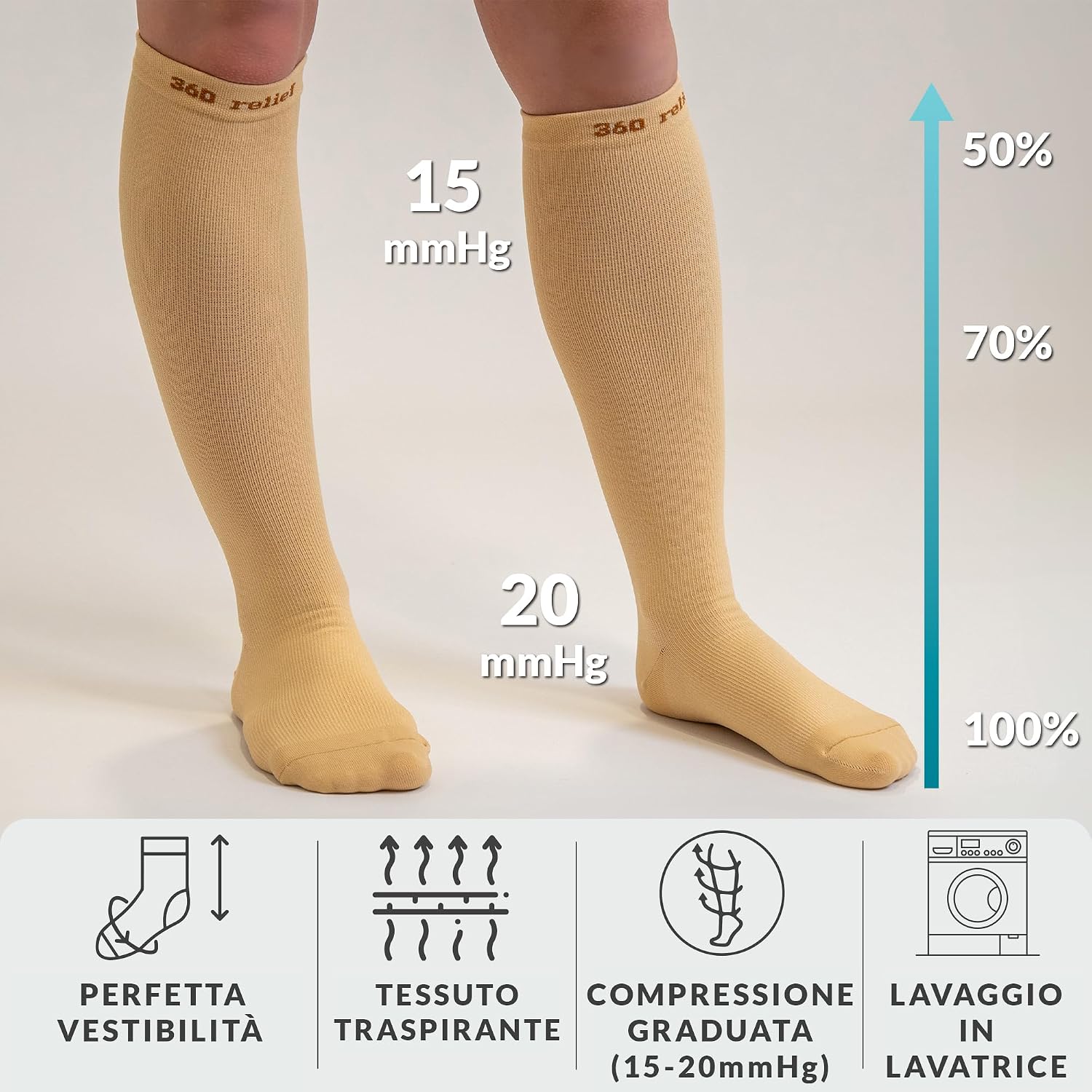 Thumbnail 2 de 360 RELIEF Calze compressione graduata 15-20 mmHg