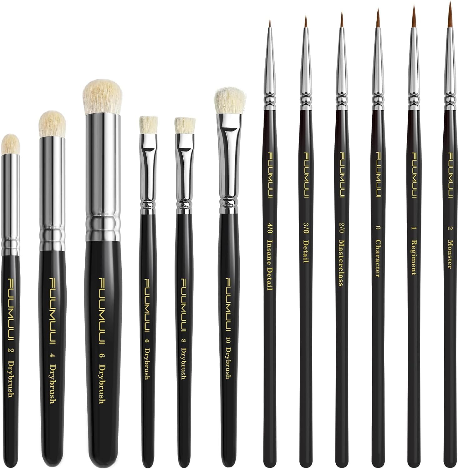 Thumbnail 1 de Miniature Paint Brushes Dry Brush Set, 12pc – Precision Tools for Fine Detail