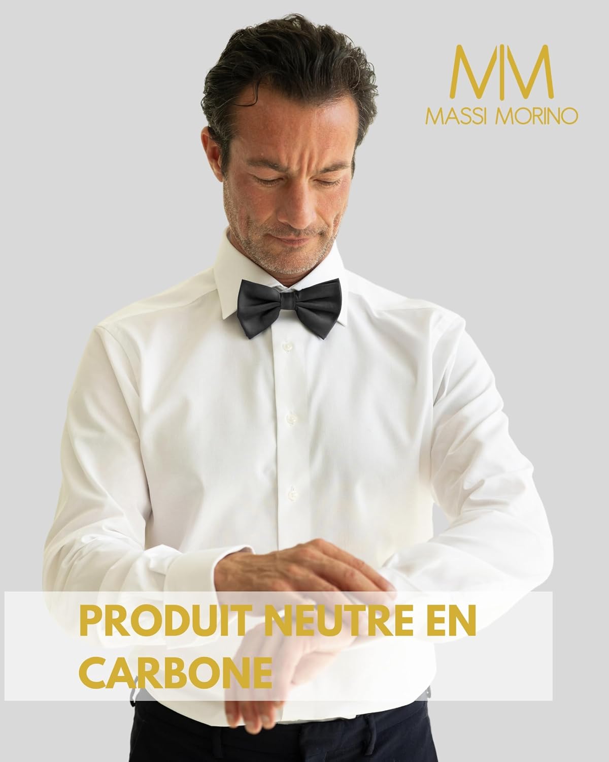 Detalle de Massi Morino nœud papillon homme pré-noué et ajustable, unicolore