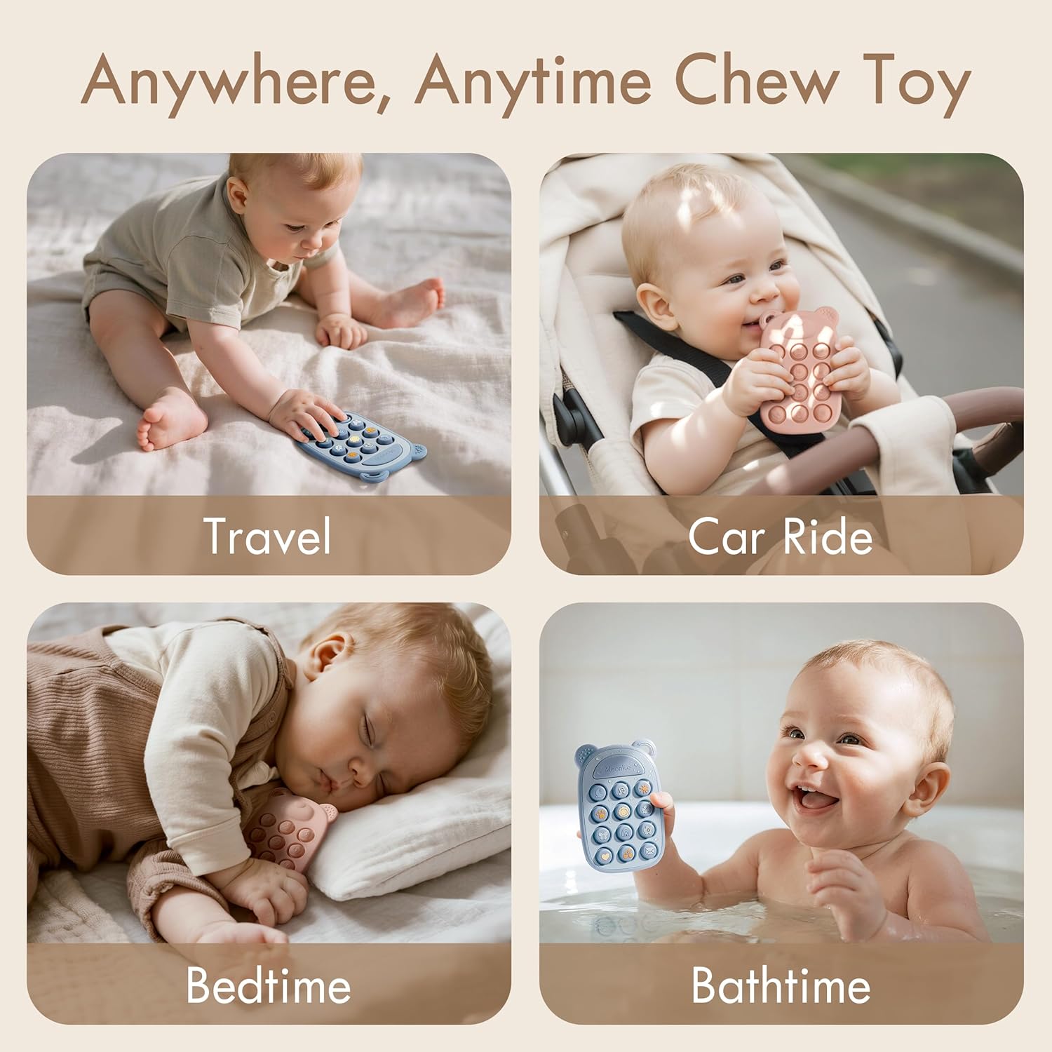 Thumbnail 5 de Moonkie Teething Toys: Silicone Phone Press Teether for 3 Months+ (BPA-Free)