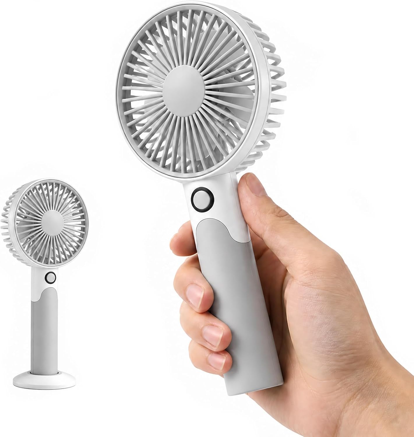 Detalle de JYPS 2 in 1 Desktop & Handheld Fan with 6 Speeds – Portable USB Rechargeable Personal Cooler