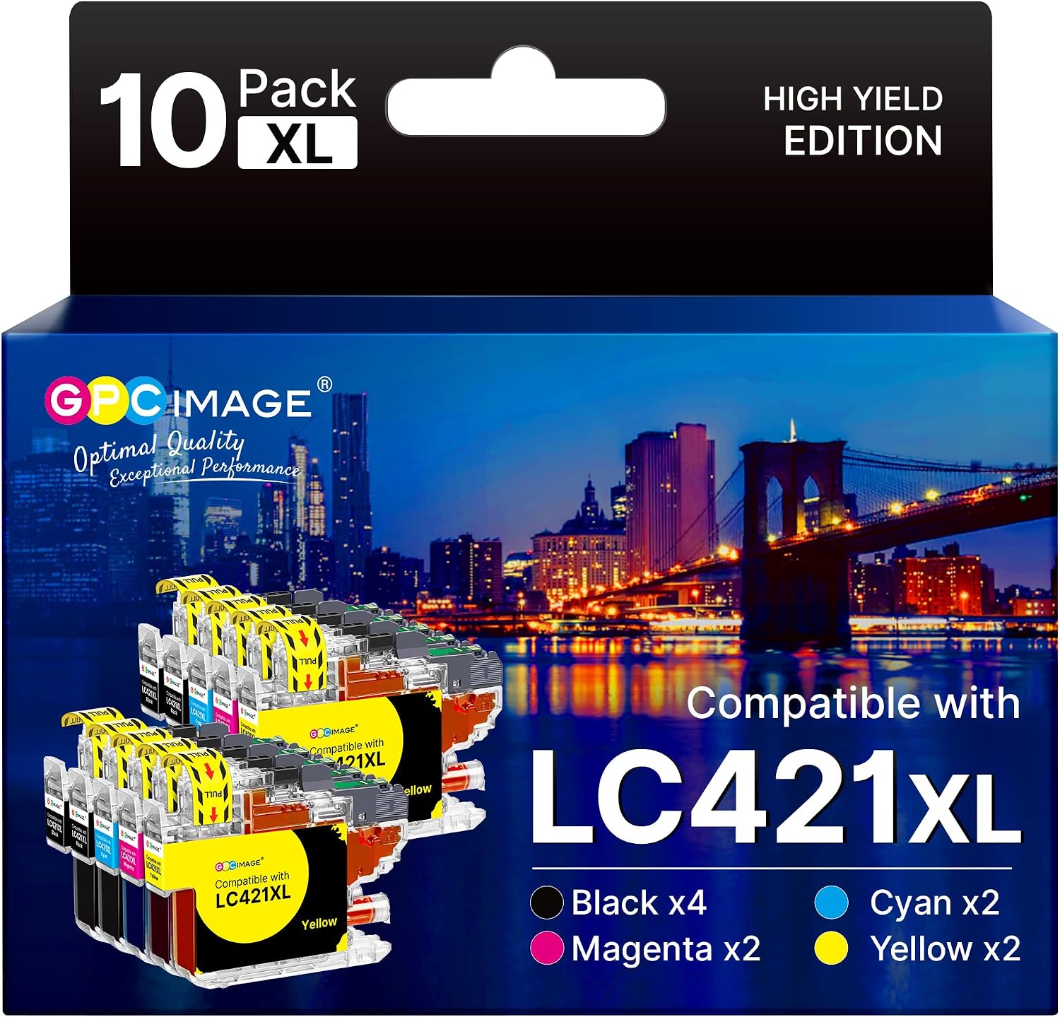10er-Pack LC421XL kompatibel für Brother 421XL