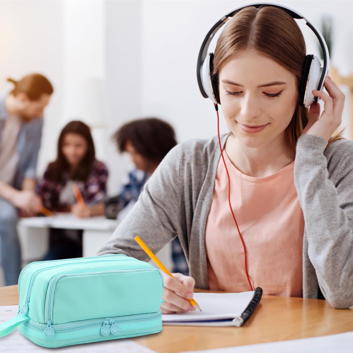 Thumbnail 2 de HuaMuDM 001 etui van nylon met 4 compartimenten en 13 vakken