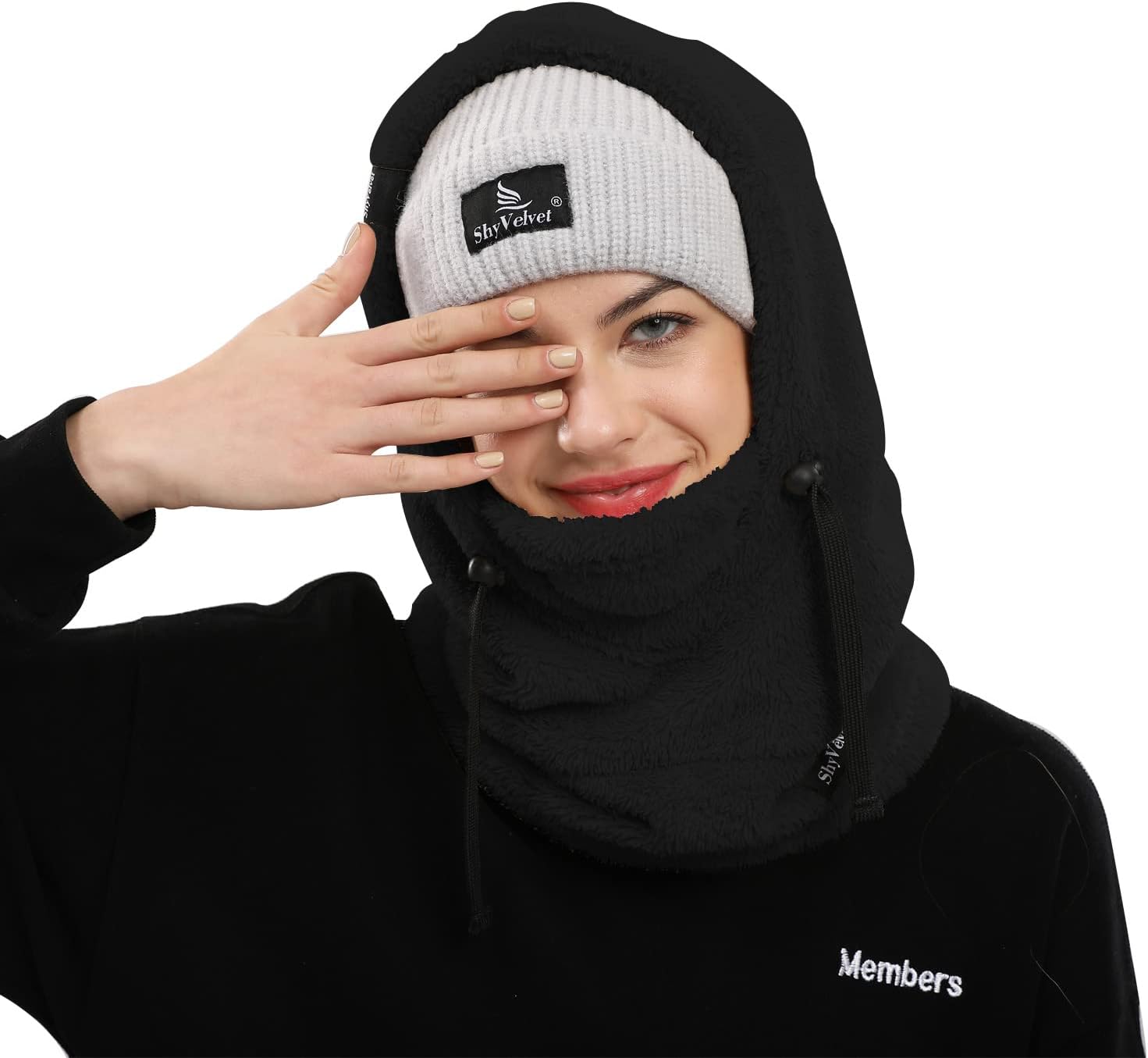 Detalle 2 de Shy Velvet Balaclava Wind-Resistant Face Mask