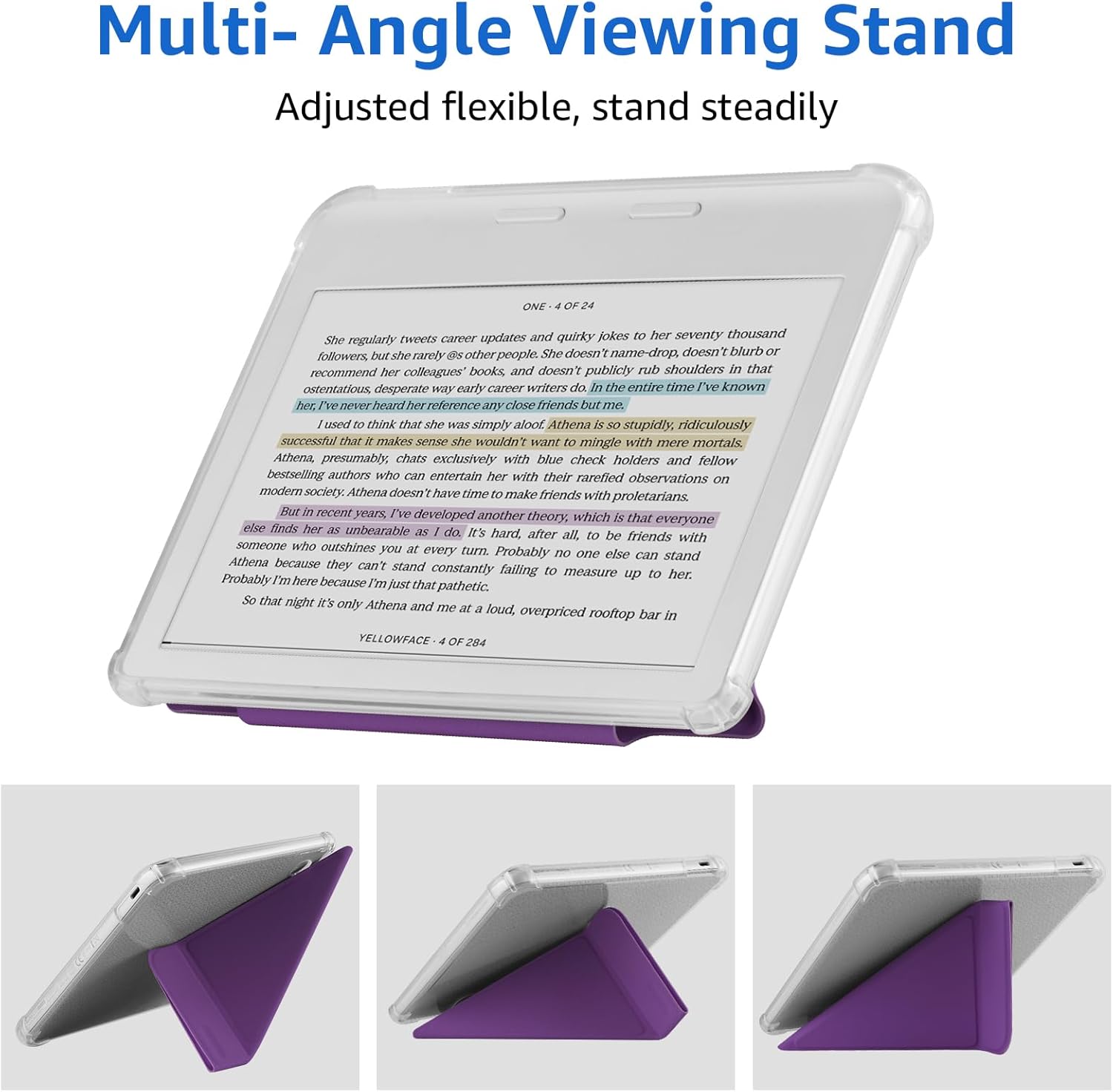 Thumbnail 2 de HGWALP Hülle kompatibel mit Tolino Vision Color (2024)/Vision 6 (2021) & Kobo Libra Colour (2024)/Libra 2 (2021) 7 Zoll – Clear Soft TPU mit Auto Sleep/Wake und Ständer