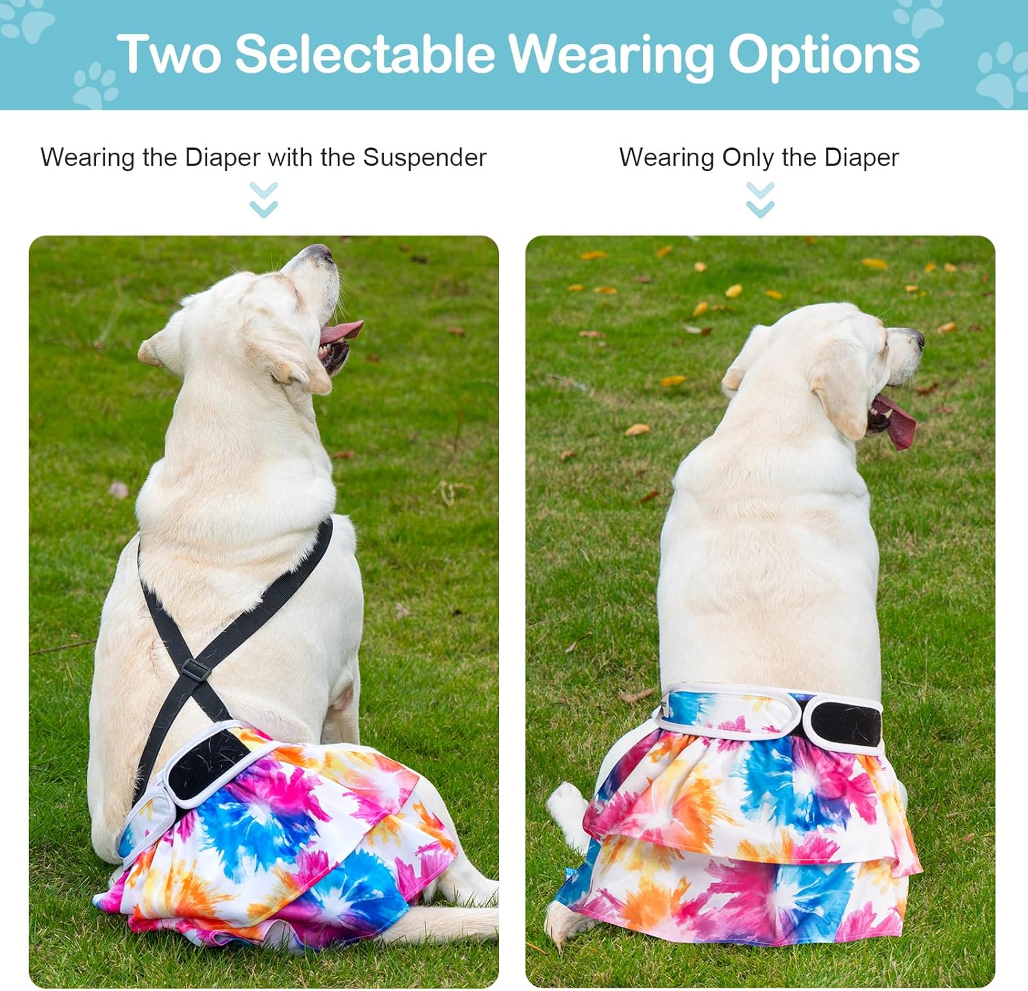 Thumbnail 1 de Avont 3er-Pack wiederverwendbare Hundewindeln mit abnehmbaren Trägern