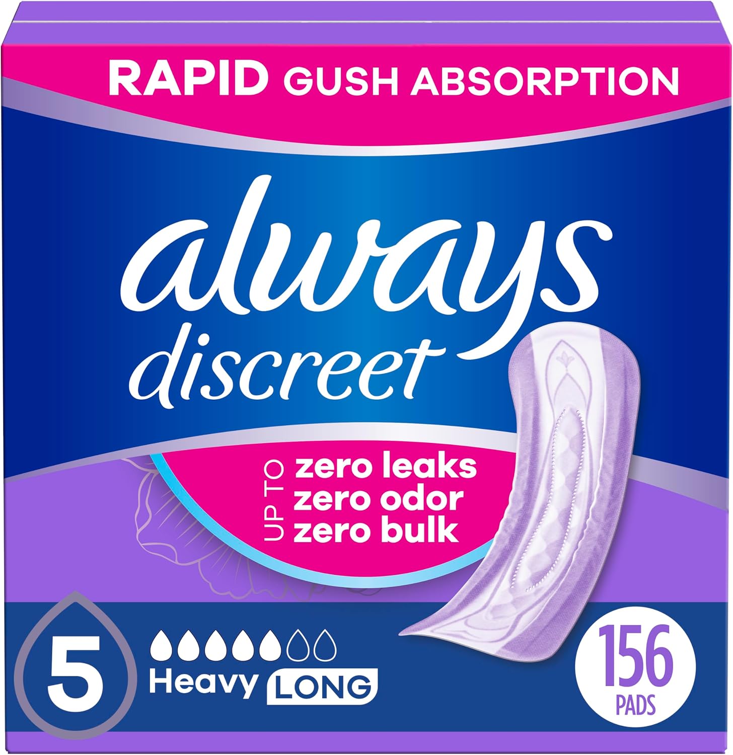 Detalle de Always Discreet Adult Incontinence Pads 156 count 🧻