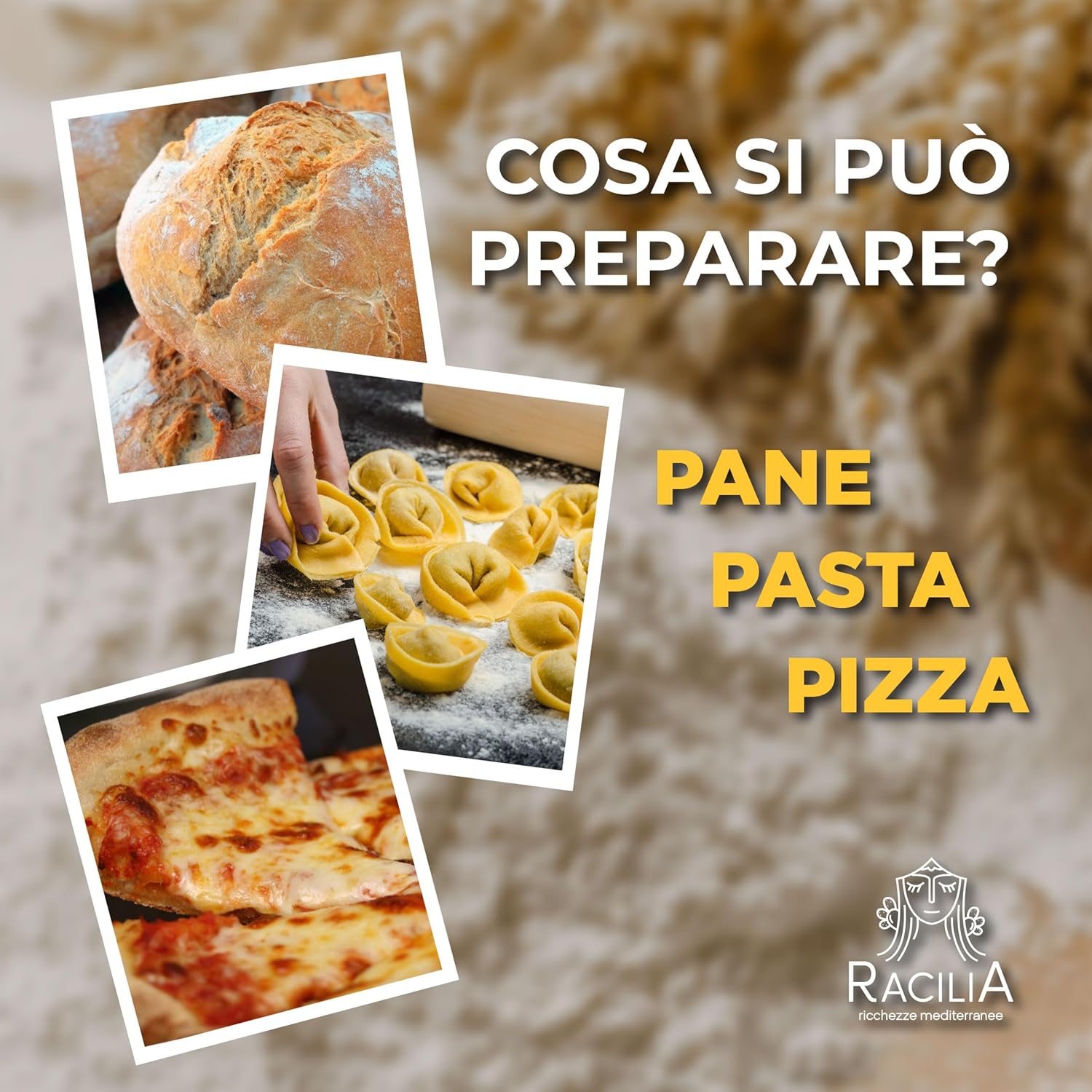 Thumbnail 5 de RACILIA Farina di Semola Integrale BIO di Grano Duro Siciliano Timilia 1kg