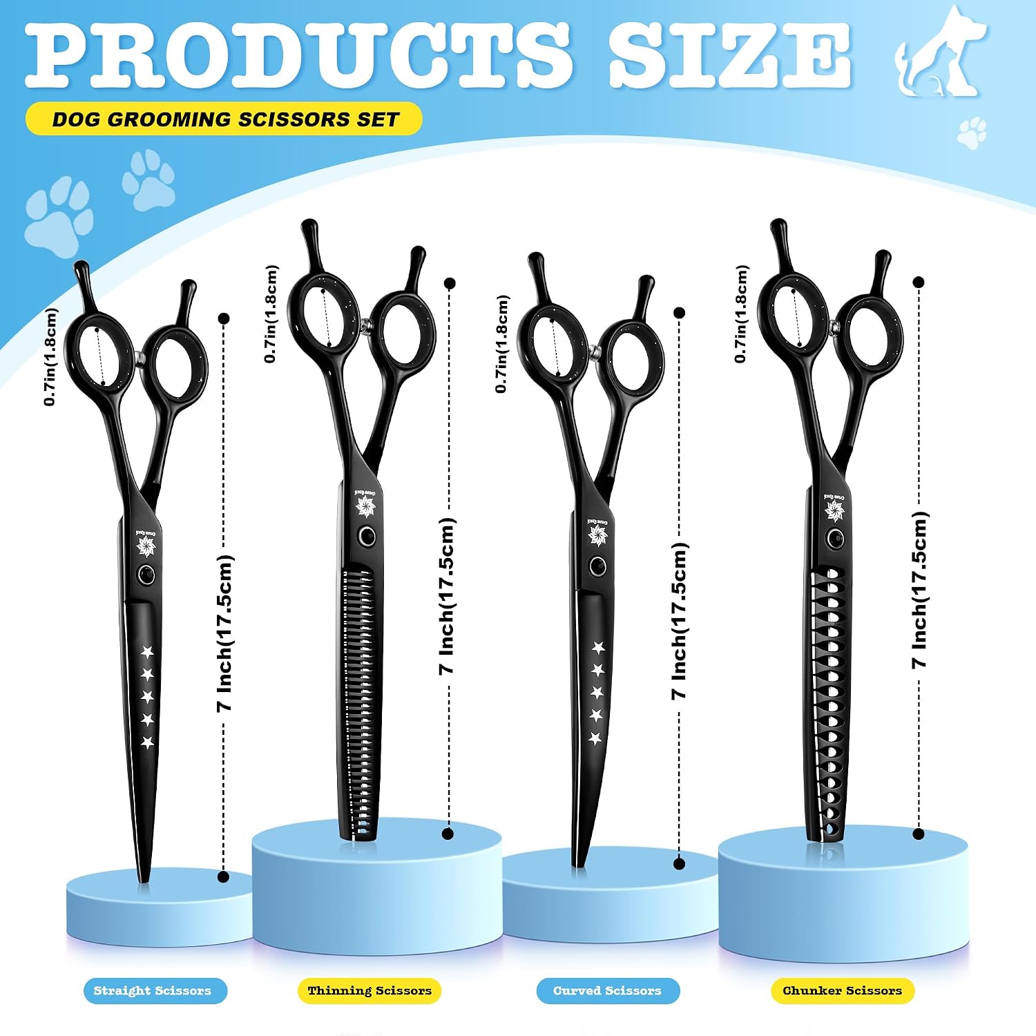 Thumbnail 4 de Dream Reach 7" Dog Grooming Scissors Kit — 6-piece set ✂