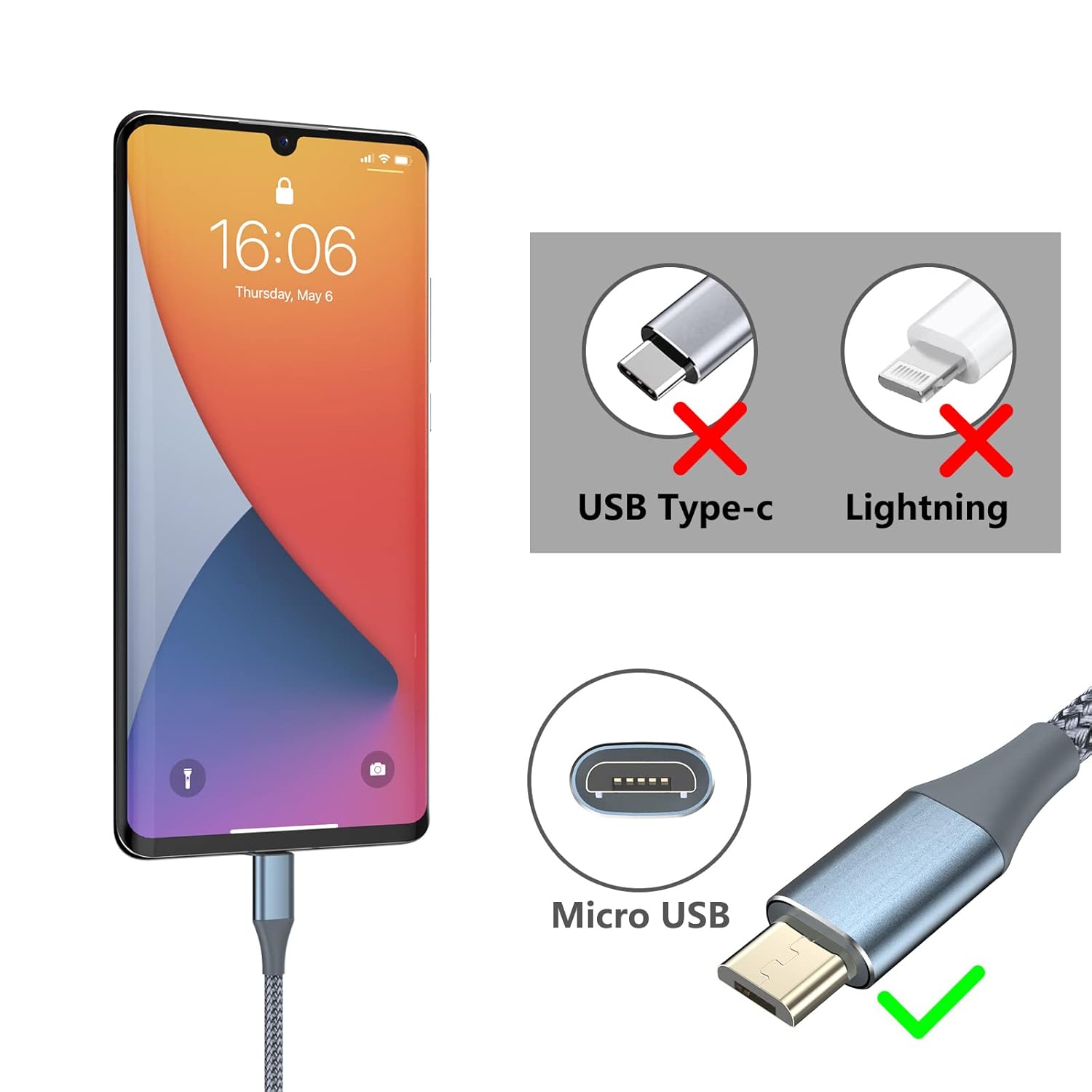 Thumbnail 3 de Micro USB Kabel 5M Lang USB Kabel