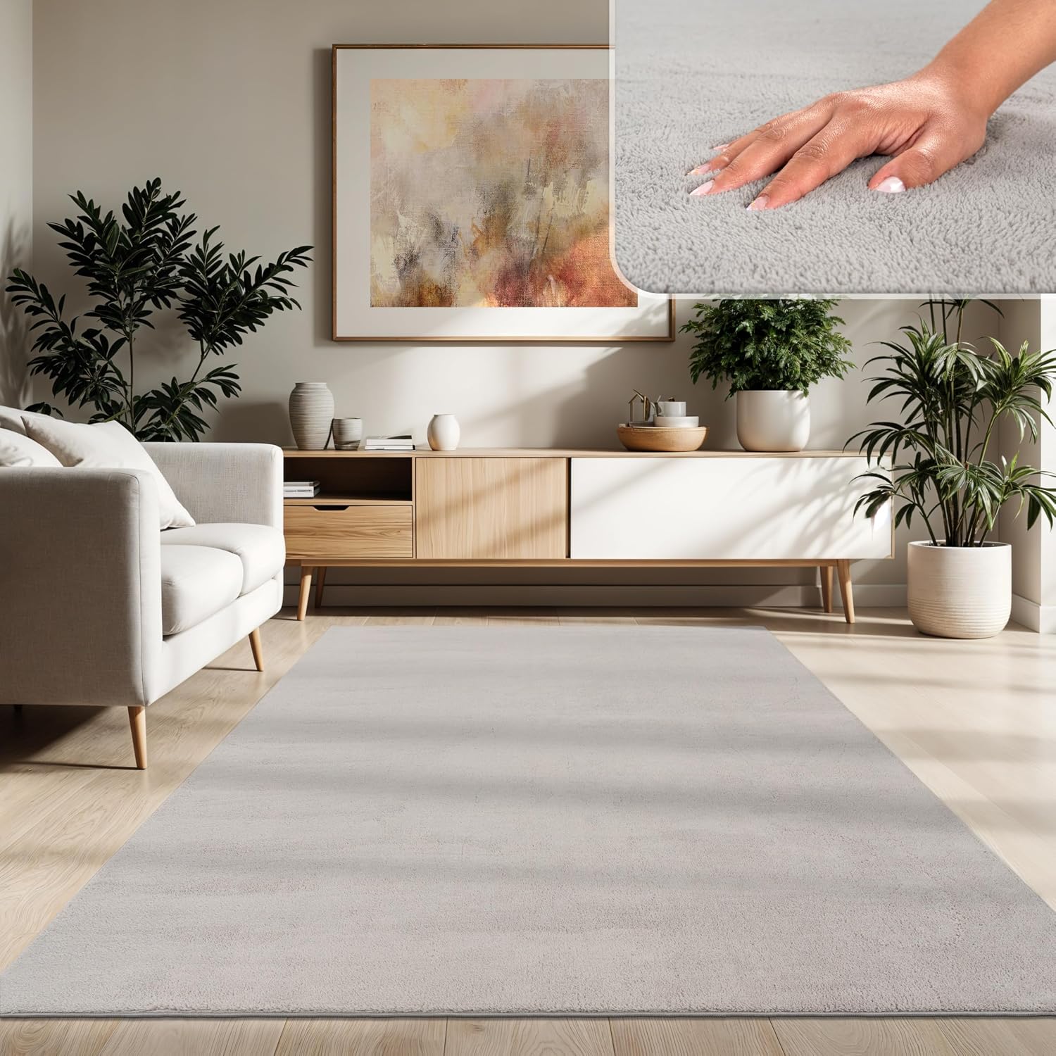 Detalle de Paco Home Tapis 240x340 cm Doux Jaune 🏡