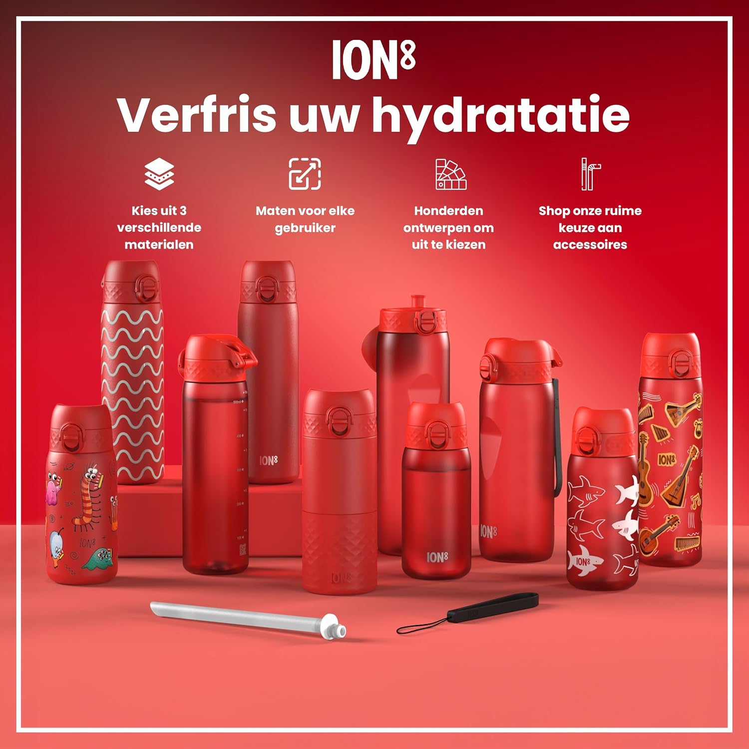 Thumbnail 6 de ION8 Vakuumisolierte Edelstahl-Trinkflasche 500 ml – Auslaufsicher, Einhandöffnung, Spülmaschinenfest