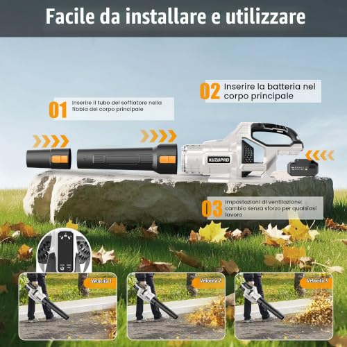 Thumbnail 7 de Soffiatore a Batteria KUZUPRO 21 V con 2 Batterie da 4,0 Ah – potenza, versatilità e libertà di movimento