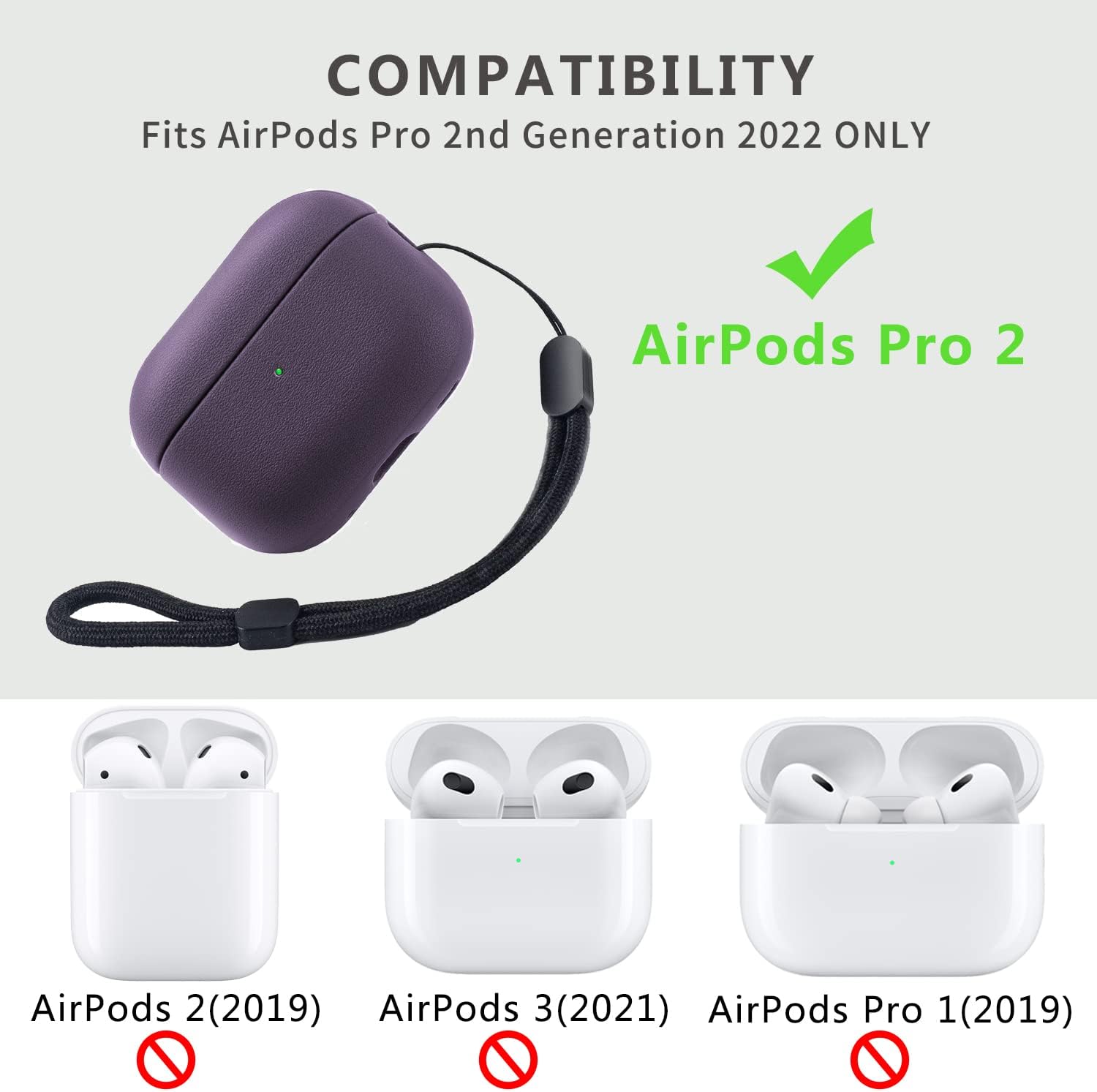 Detalle 2 de Teyomi funda AirPods Pro 2 con textura 2 mm violeta