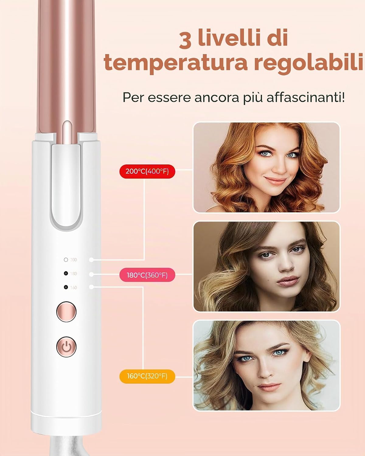 Thumbnail 6 de Mini Ferro Arricciacapelli 25 mm per Capelli Corti e Medi – Viaggio, 3 Temperature e Doppio Voltaggio