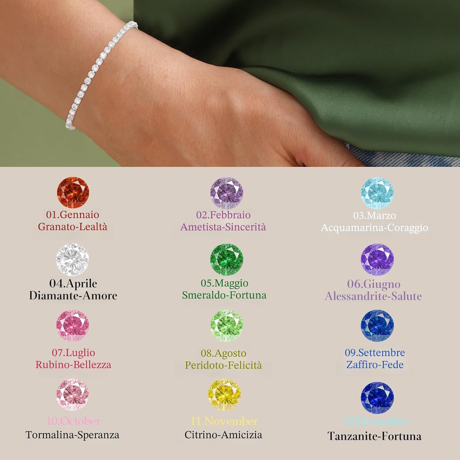 Detalle 2 de Bracciale da donna in argento Sterling 925 regolabile di Aretas