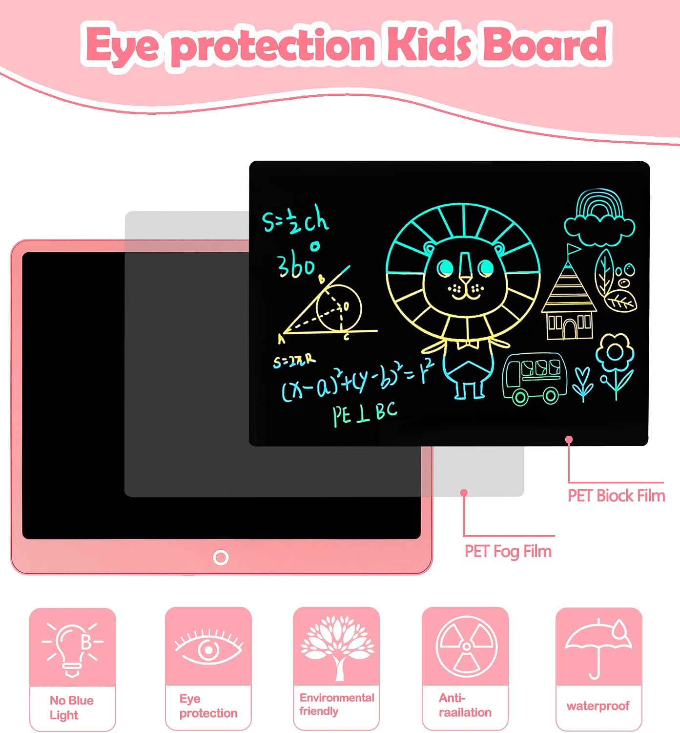 Detalle 2 de LCD Schreibtafel Kind Spielzeug Rosa 16 Zoll