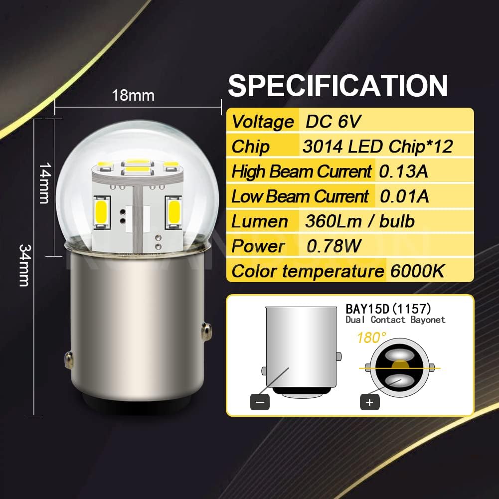 Thumbnail 3 de Ruiandsion 1157 LED Bulb 6V 360lm