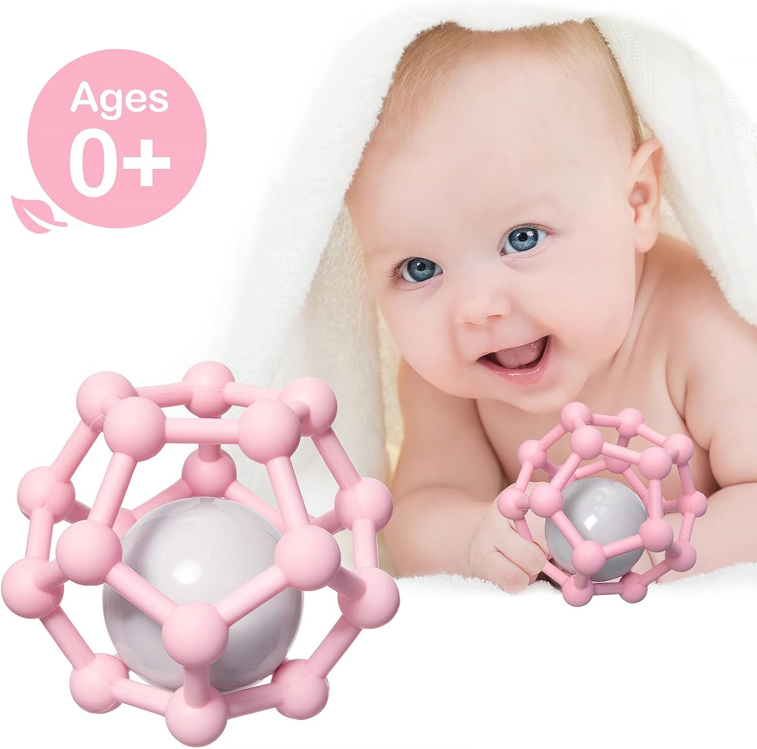 Detalle de MCGMITT Balle Sensorielle Bébé en Silicone – Hochet de Dentition Souple 0–12 mois
