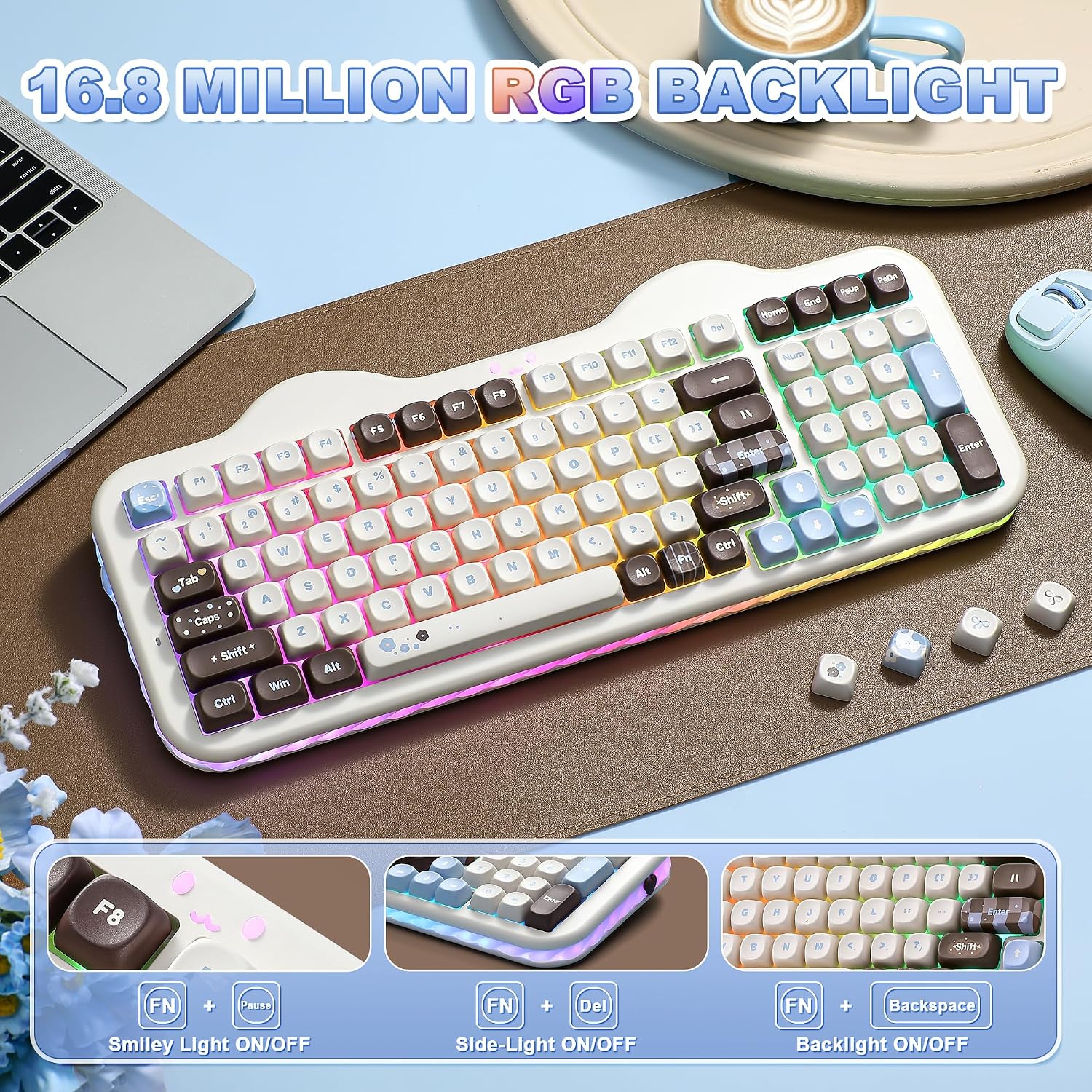 Thumbnail 6 de YUNZII C98 Wireless Mechanical Keyboard with Number Pad (Choco/Candy Linear)
