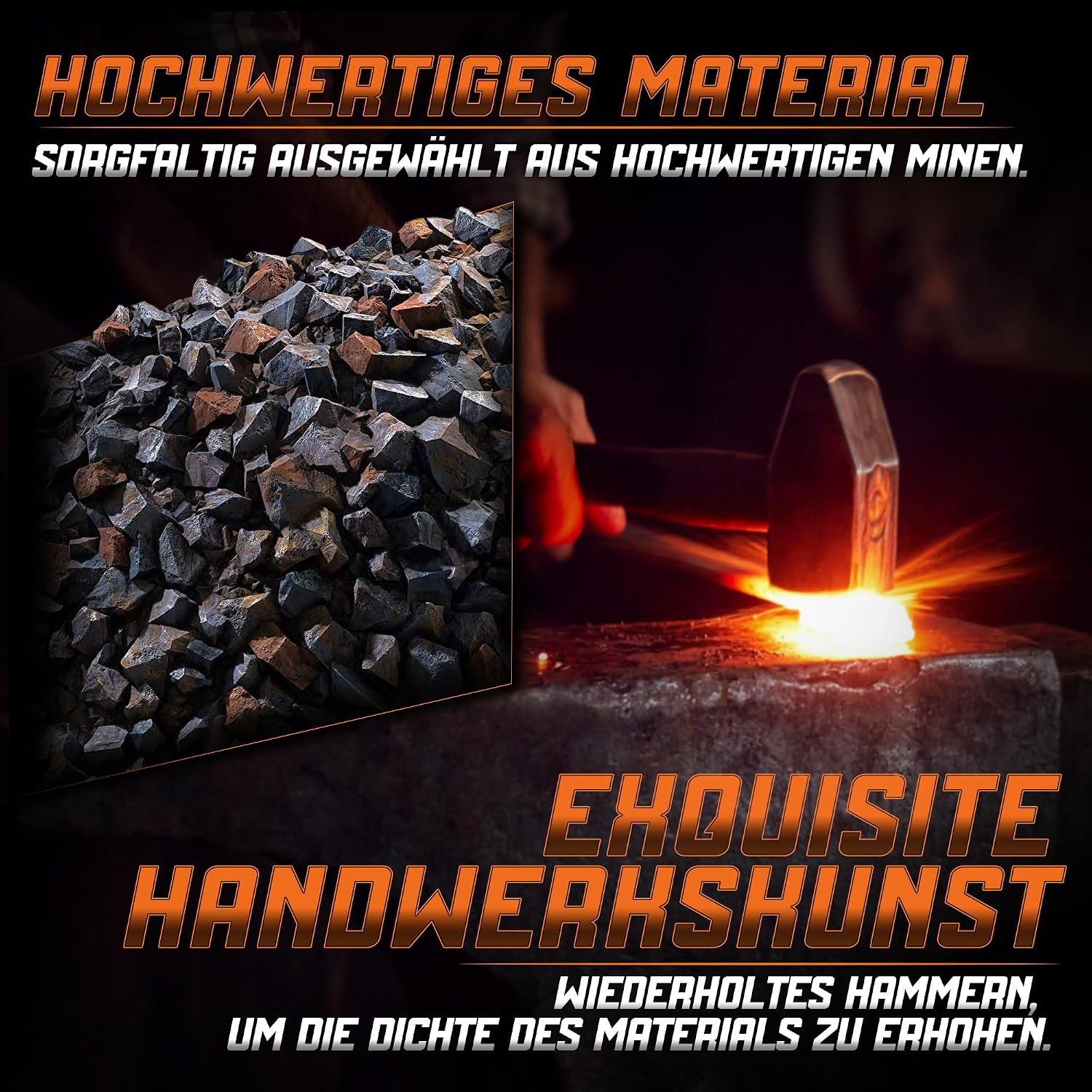 Detalle de Dream Reach 2PCS Beil Axt – Handgeschmiedet Äxte mit Holzgriff zum Spalten und Spannen im Garten