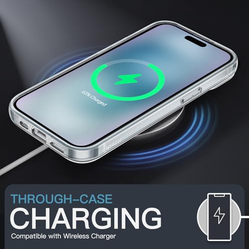 Detalle de JETech Funda transparente para iPhone 15 (6,1'') - Anti-amarillamiento, protección básica y carga inalámbrica plana